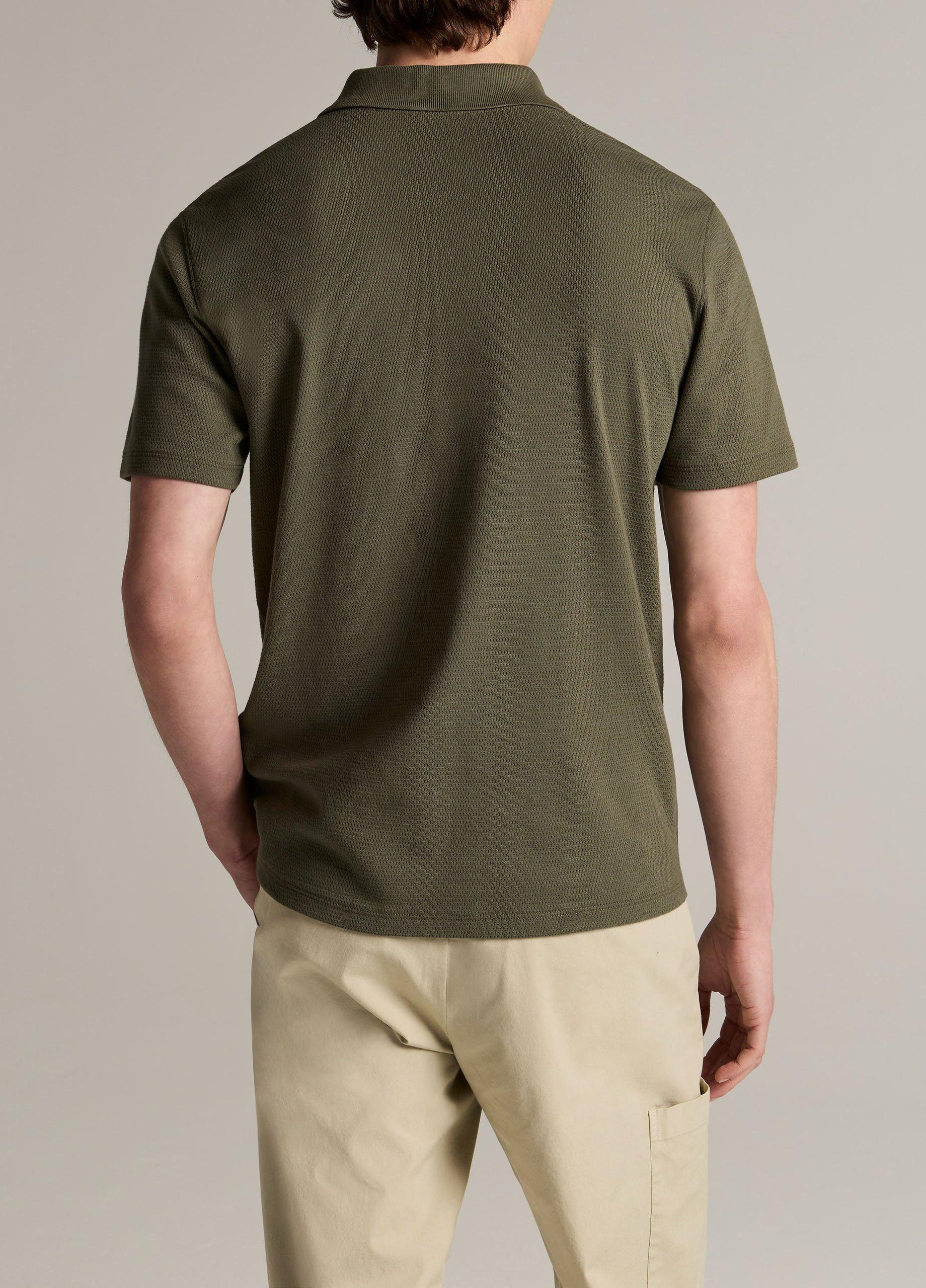 Mesh-Knit Cotton-Blend Snap Polo Shirt image number 2