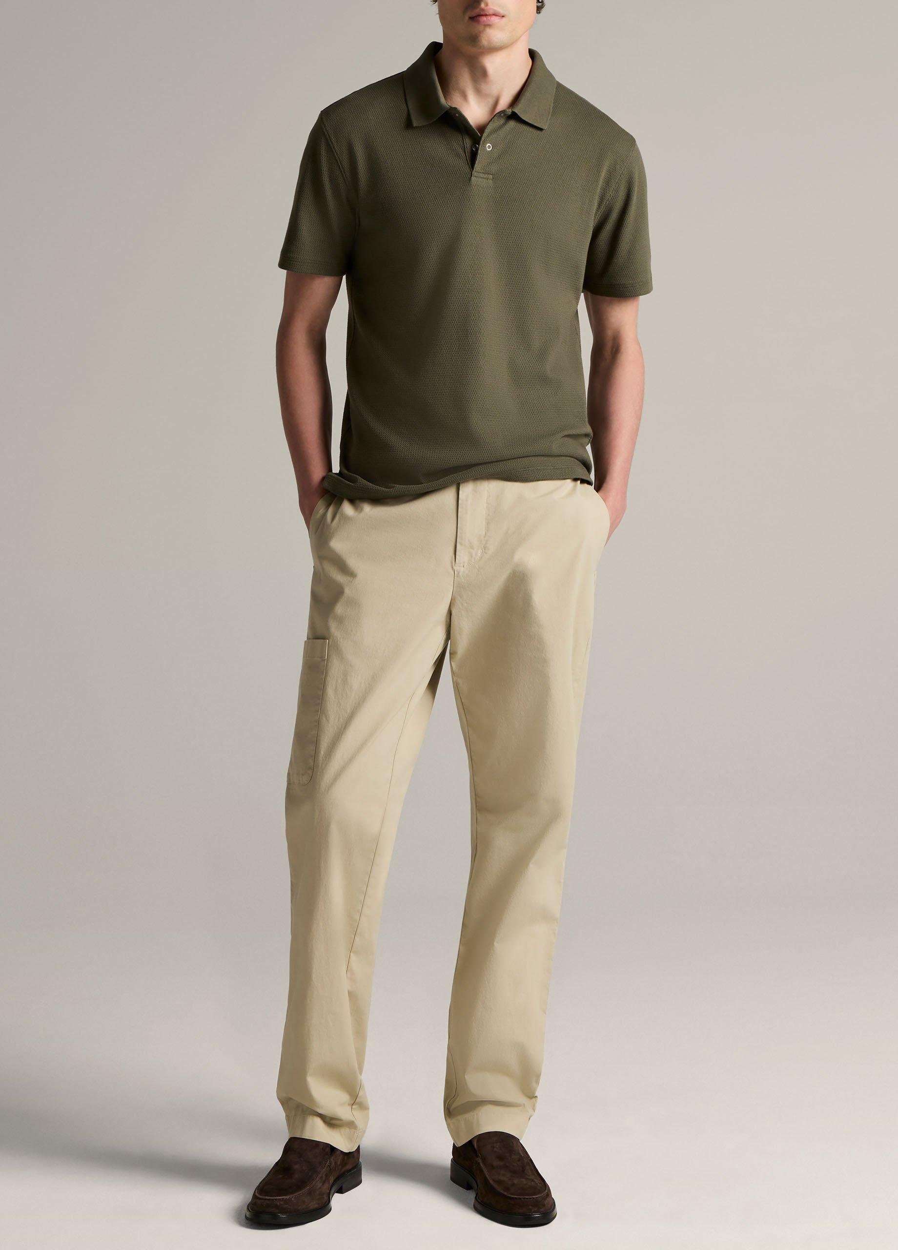 Mesh-Knit Cotton-Blend Snap Polo Shirt image number 3