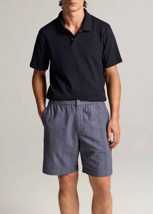 Mesh-Knit Cotton-Blend Snap Polo Shirt