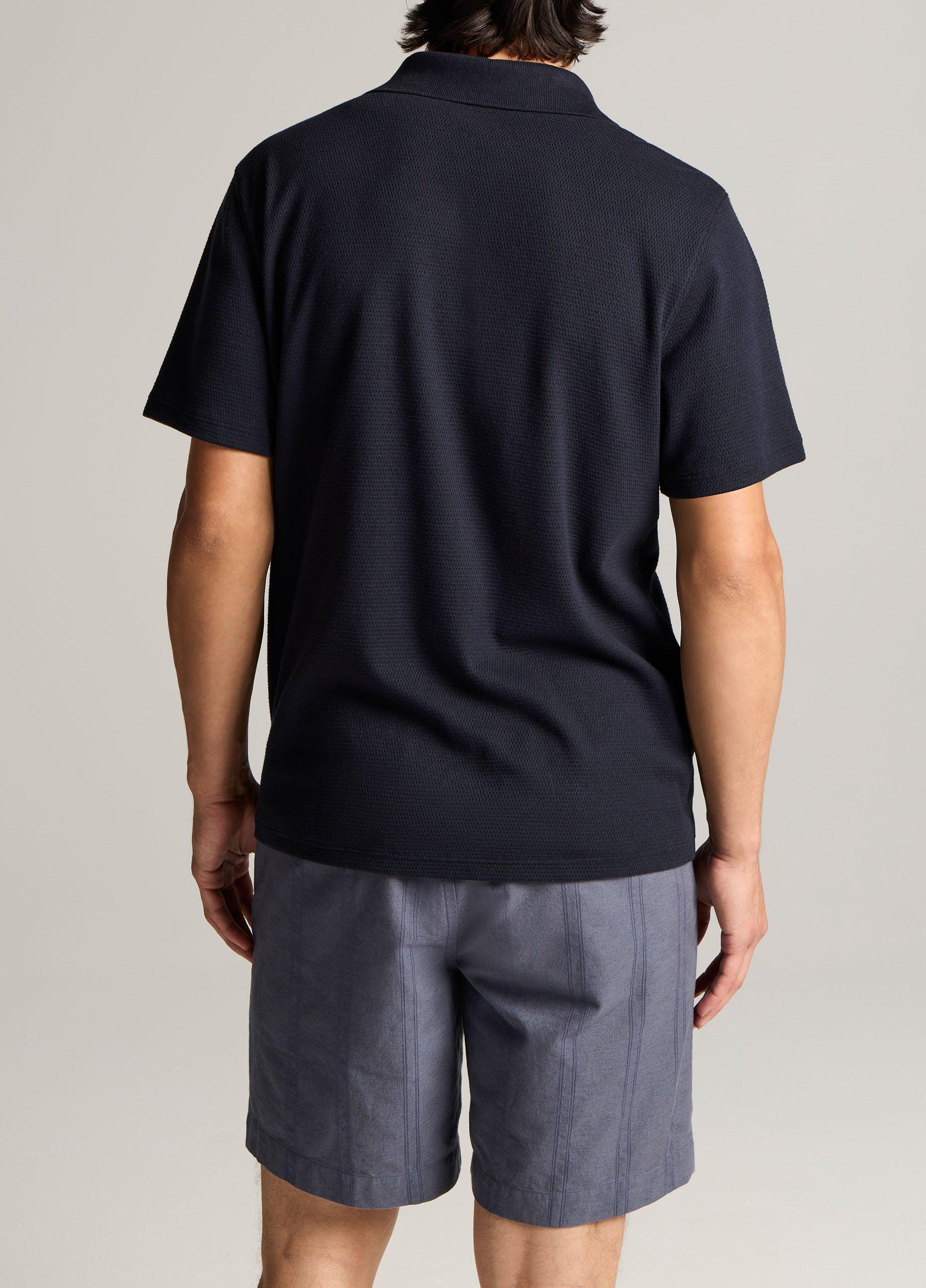 Mesh-Knit Cotton-Blend Snap Polo Shirt image number 2