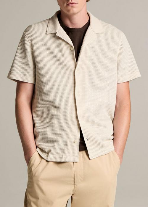 Macro-Waffle Cotton-Blend Cabana Shirt