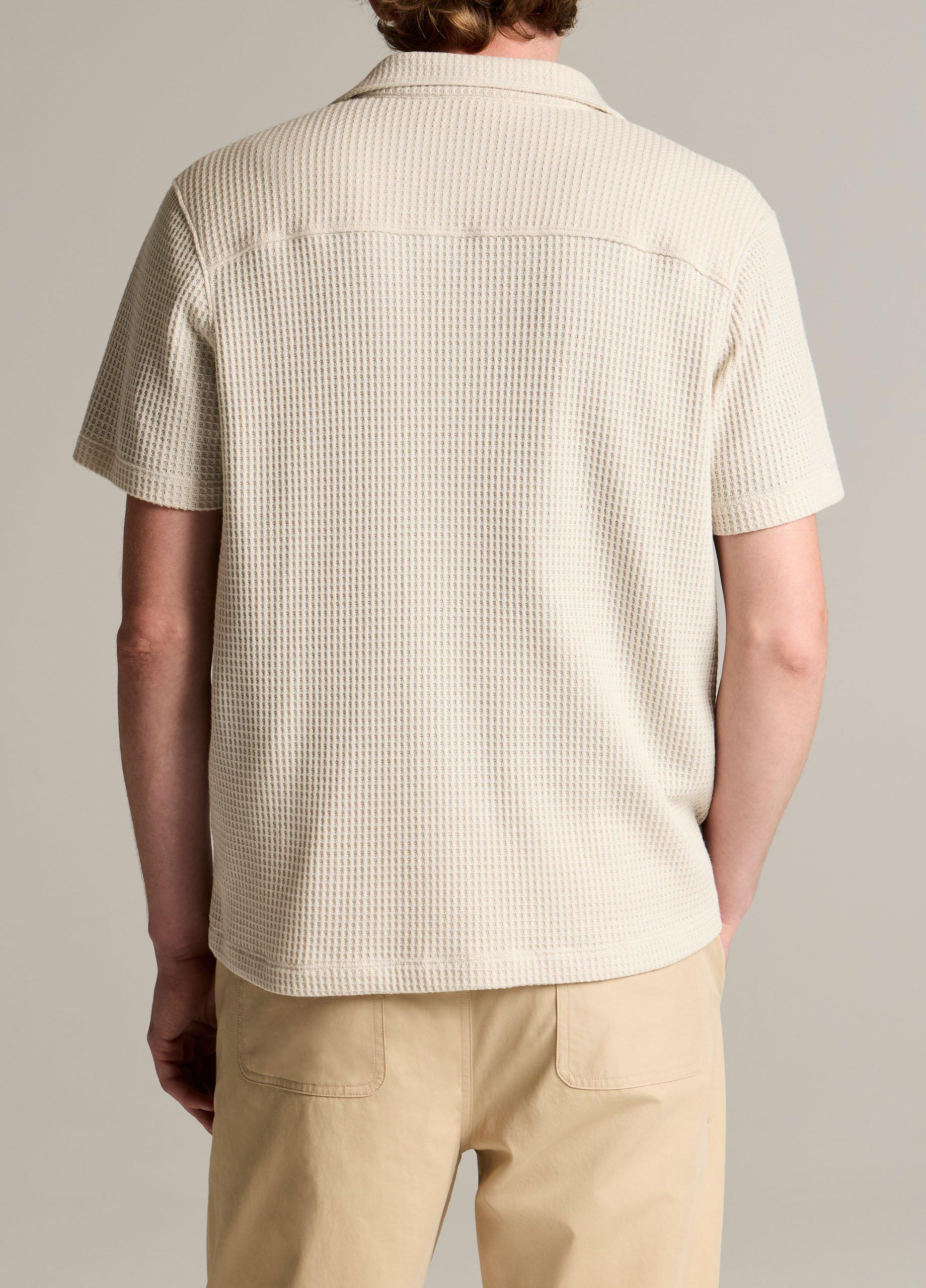 Macro-Waffle Cotton-Blend Cabana Shirt image number 2