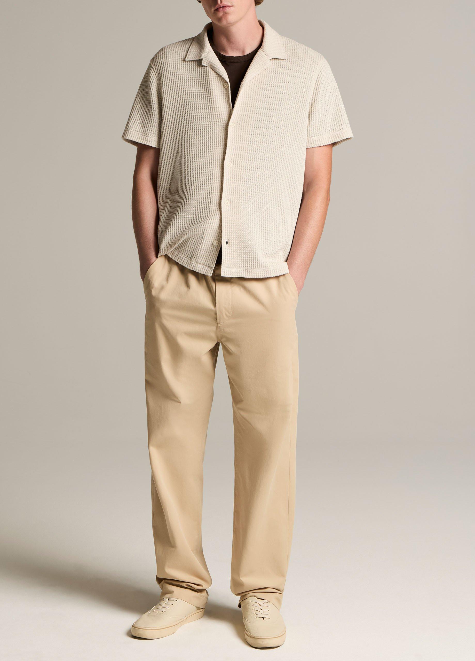 Macro-Waffle Cotton-Blend Cabana Shirt image number 3