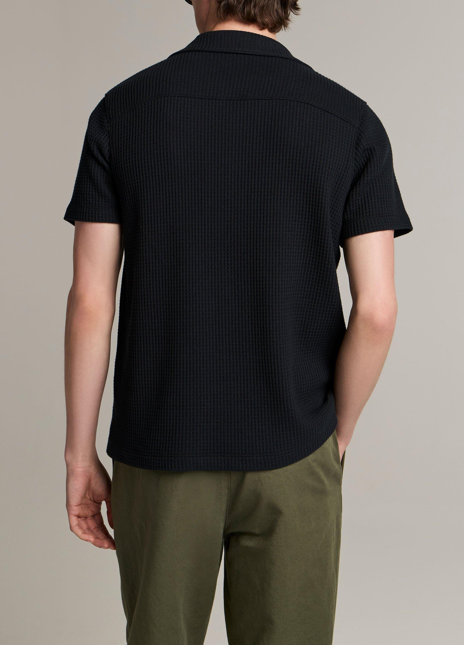 Macro-Waffle Cotton-Blend Cabana Shirt image number 2