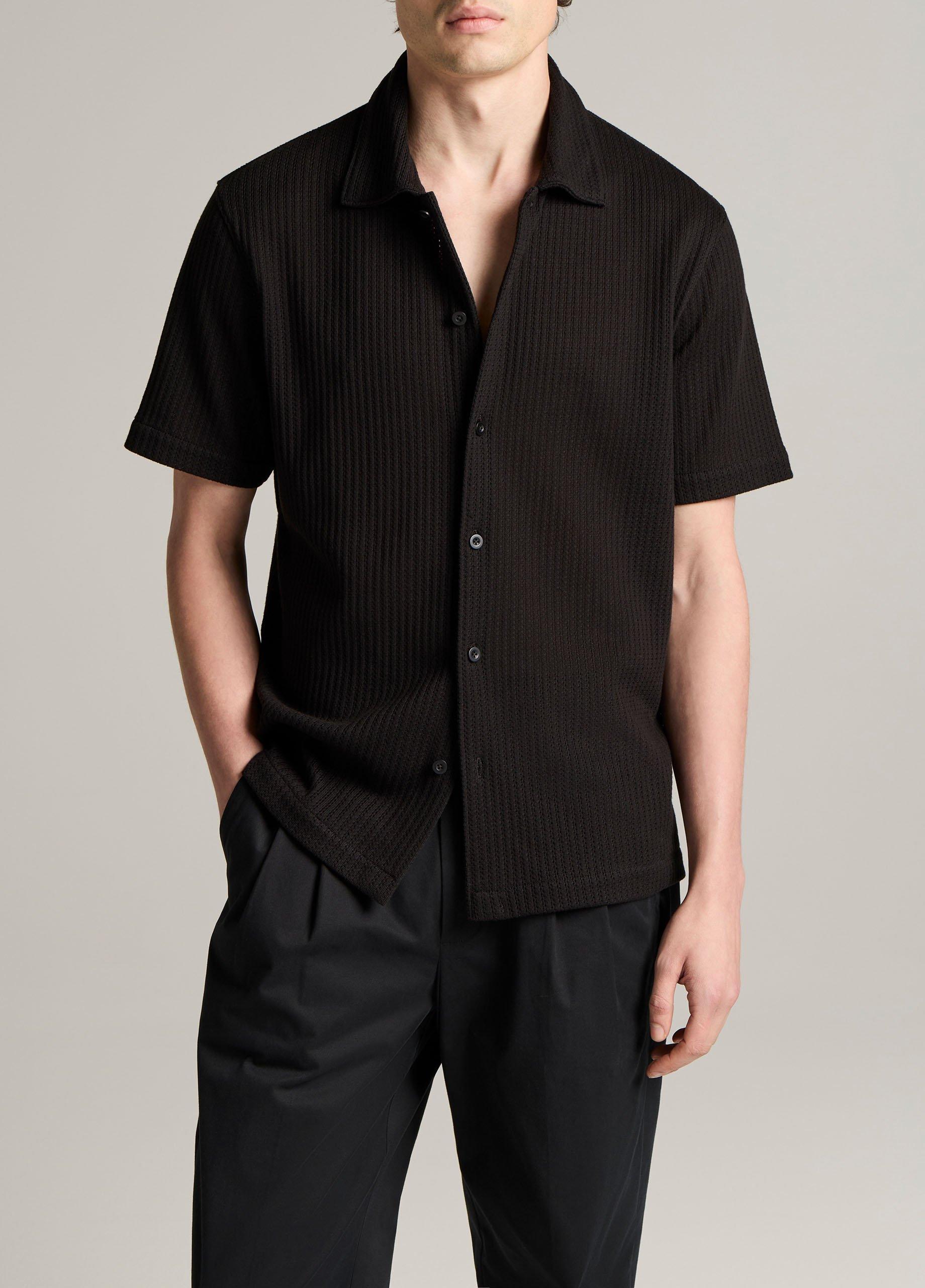 Pointelle Cotton-Blend Button-Front Shirt image number 0