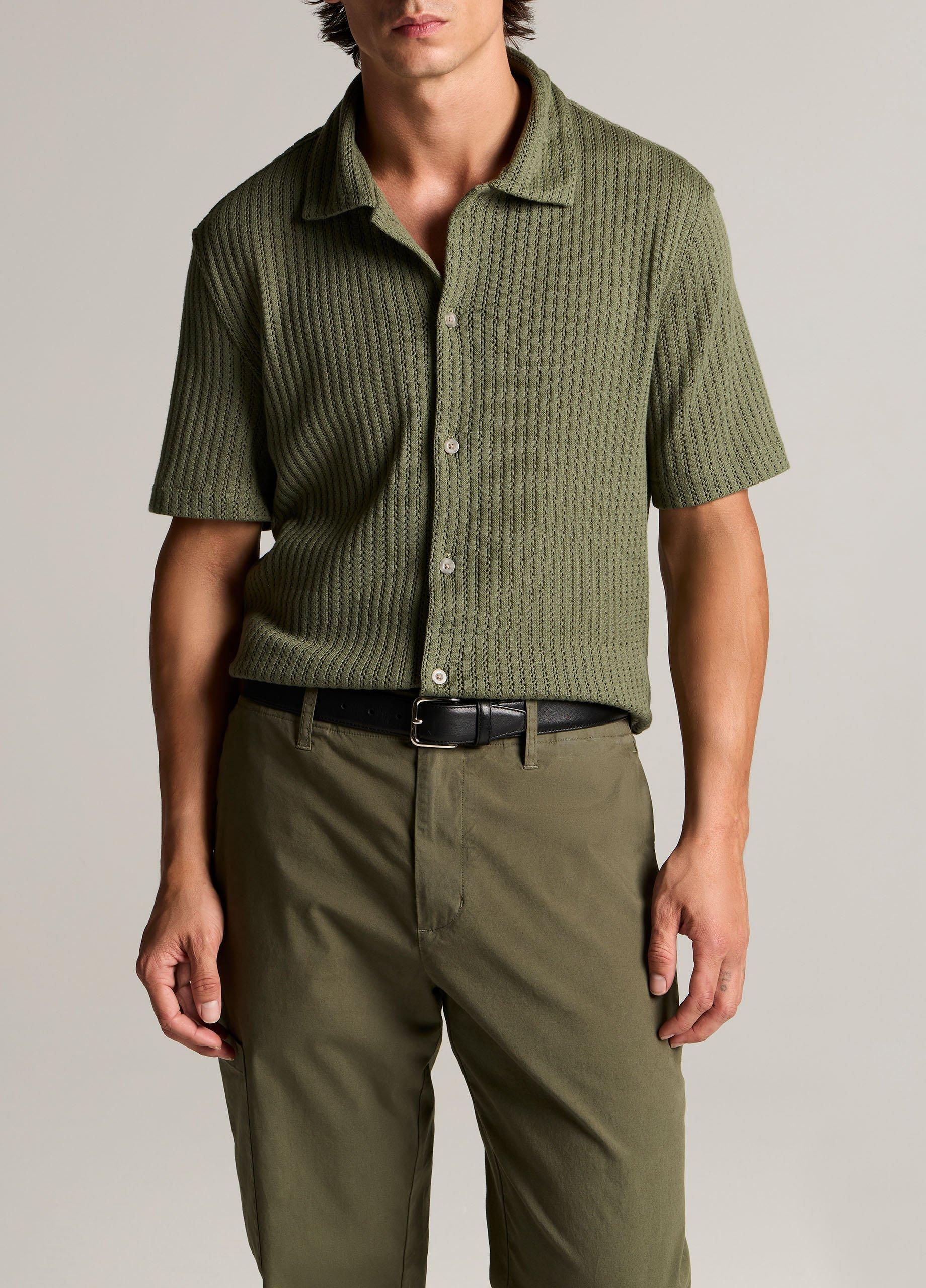 Pointelle Cotton-Blend Button-Front Shirt image number 0