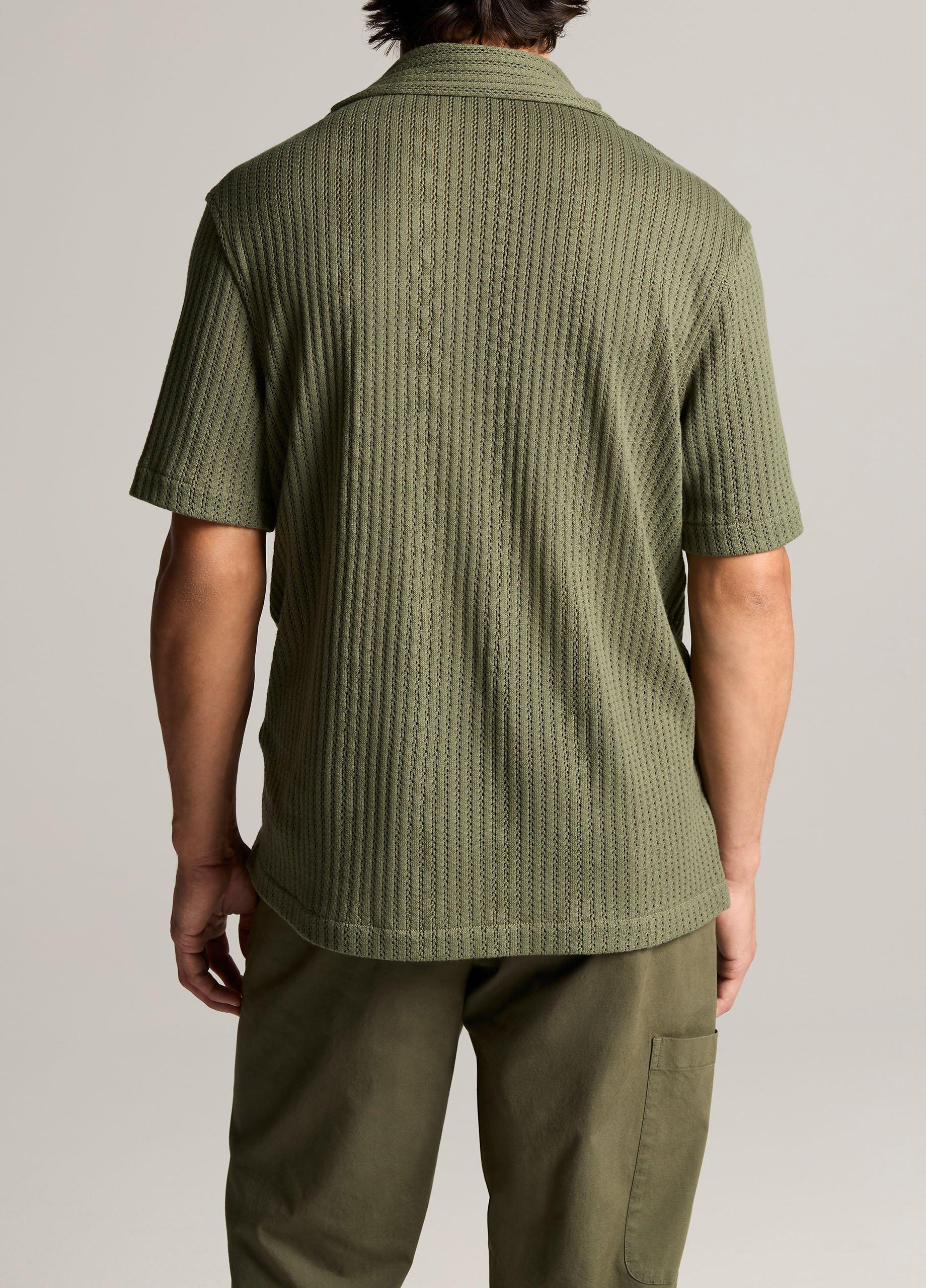 Pointelle Cotton-Blend Button-Front Shirt image number 2