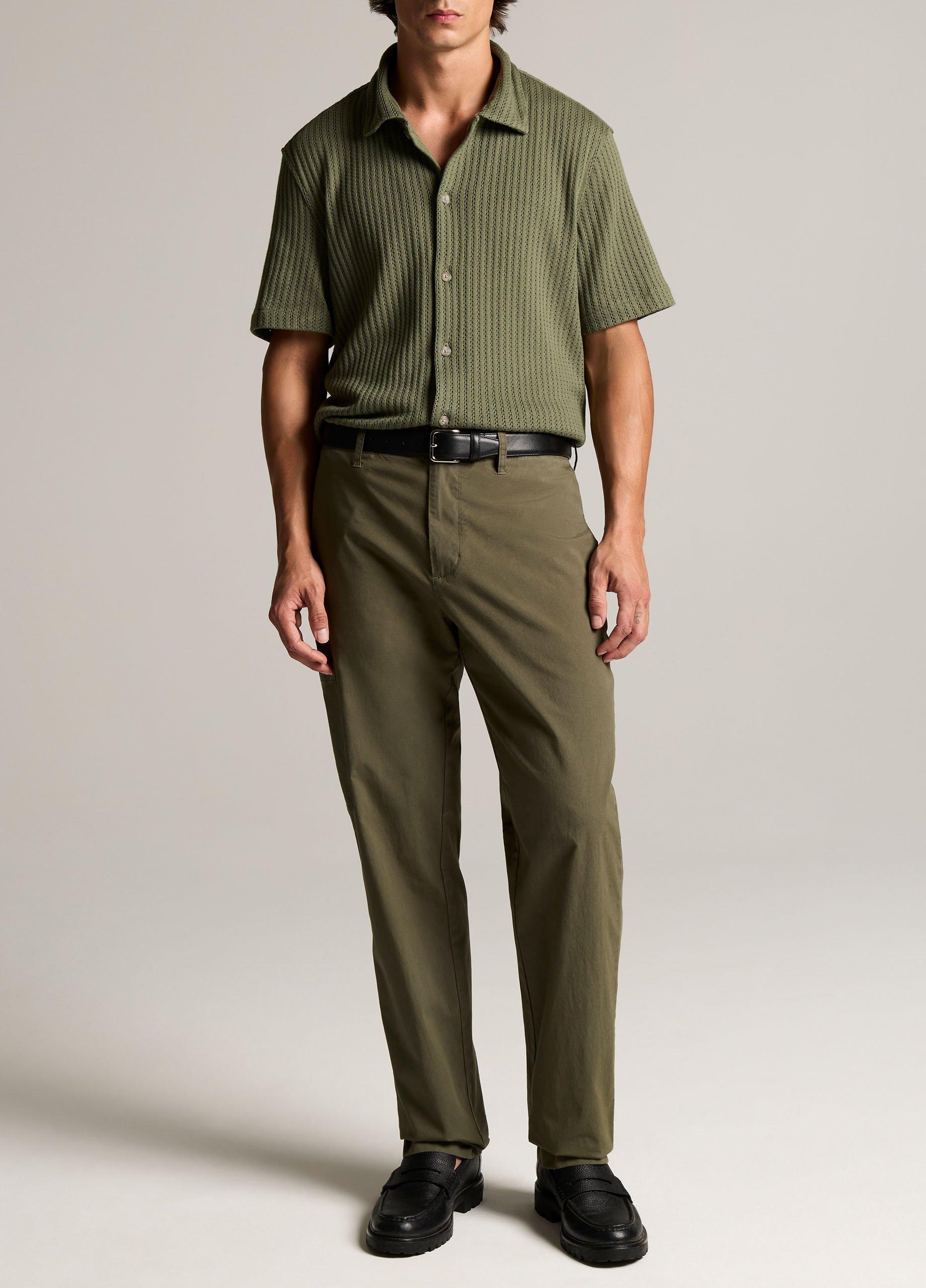 Pointelle Cotton-Blend Button-Front Shirt image number 3