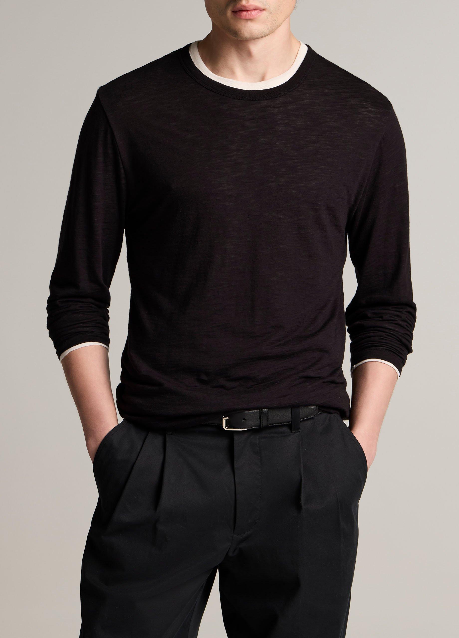 Slub Pima Cotton Double-Layer T-Shirt image number 0