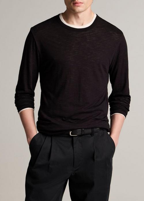 Slub Pima Cotton Double-Layer T-Shirt