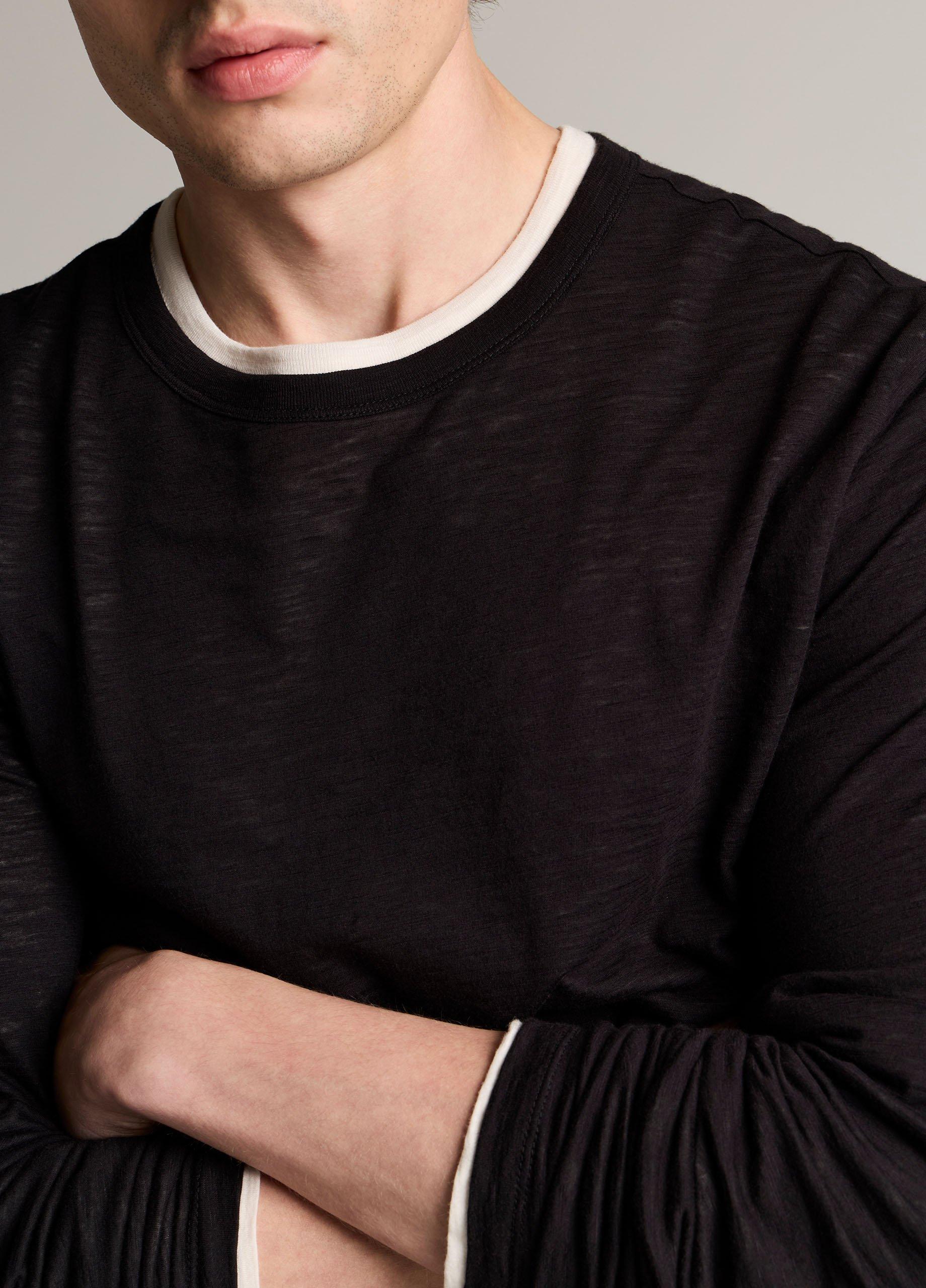Slub Pima Cotton Double-Layer T-Shirt image number 1
