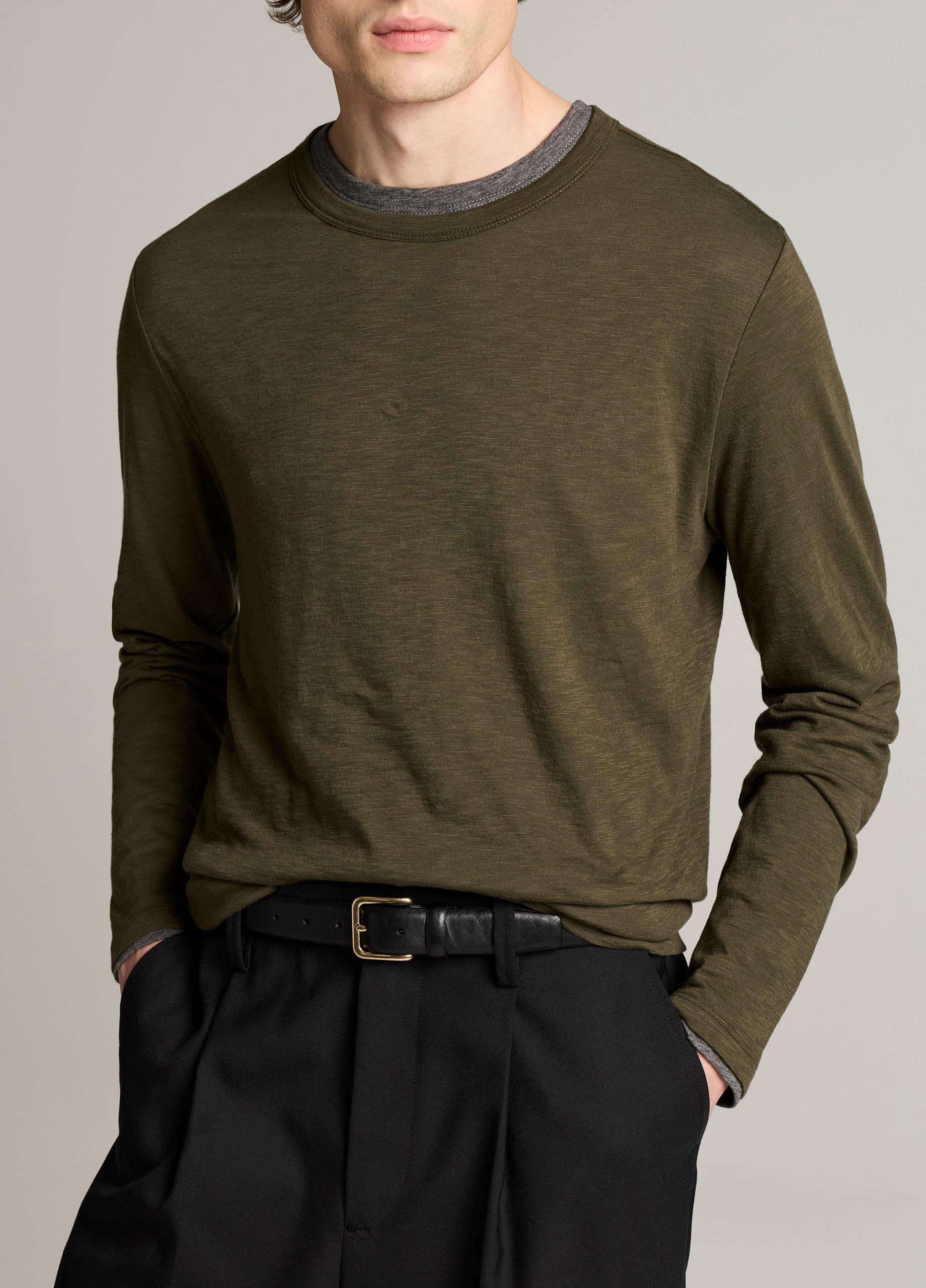 Slub Pima Cotton Double-Layer T-Shirt image number 0