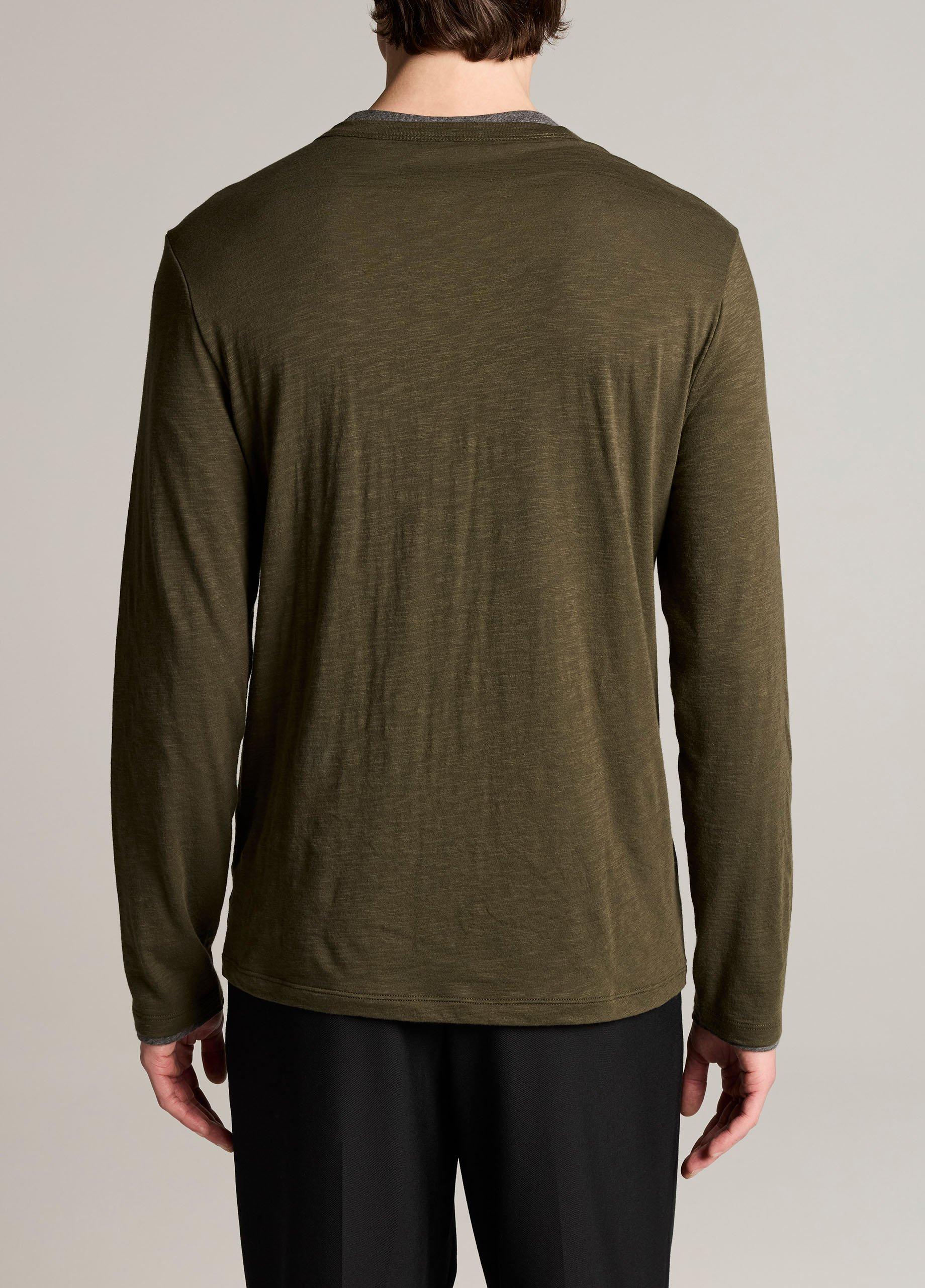 Slub Pima Cotton Double-Layer T-Shirt image number 2