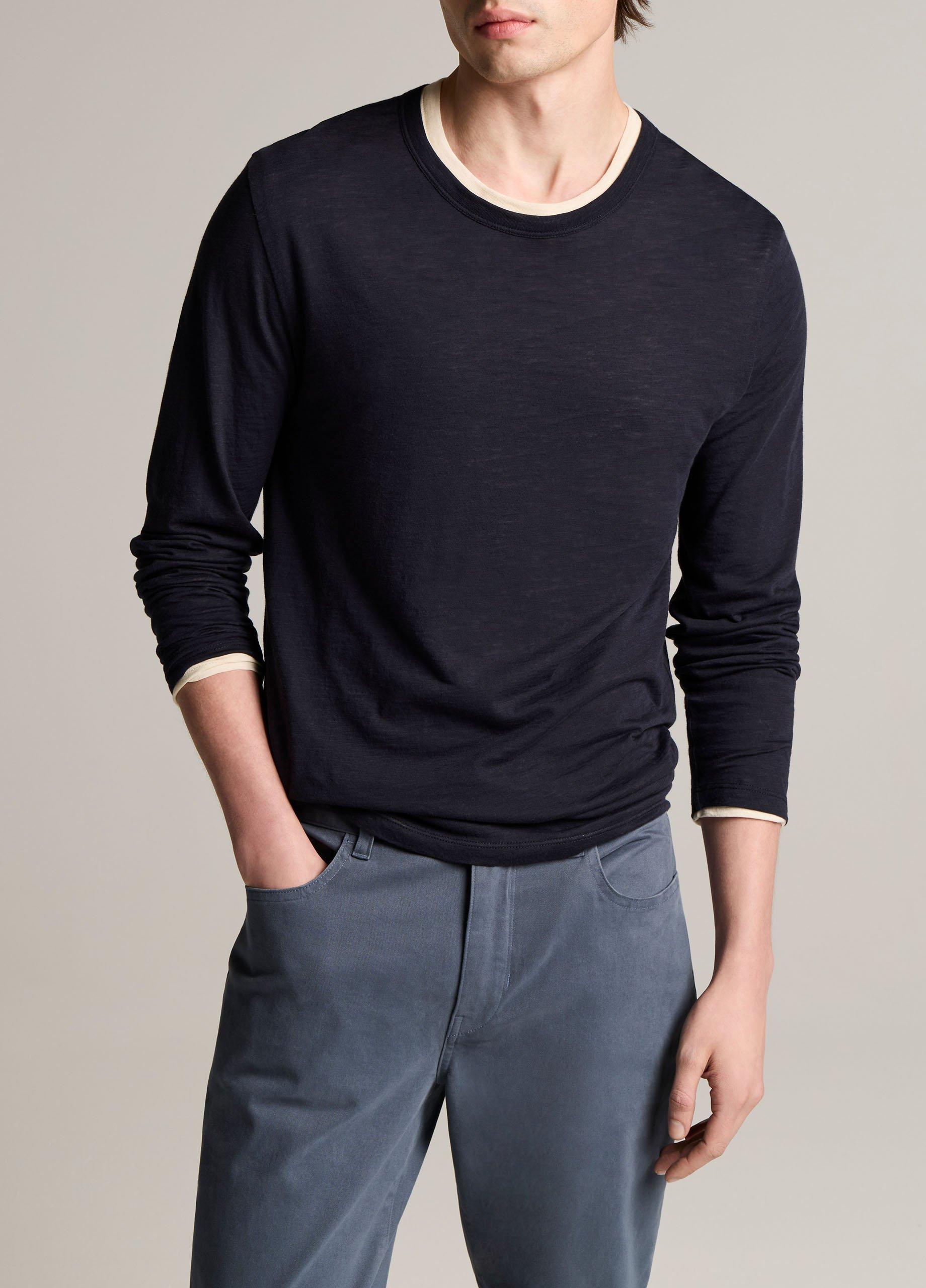 Slub Pima Cotton Double-Layer T-Shirt image number 0