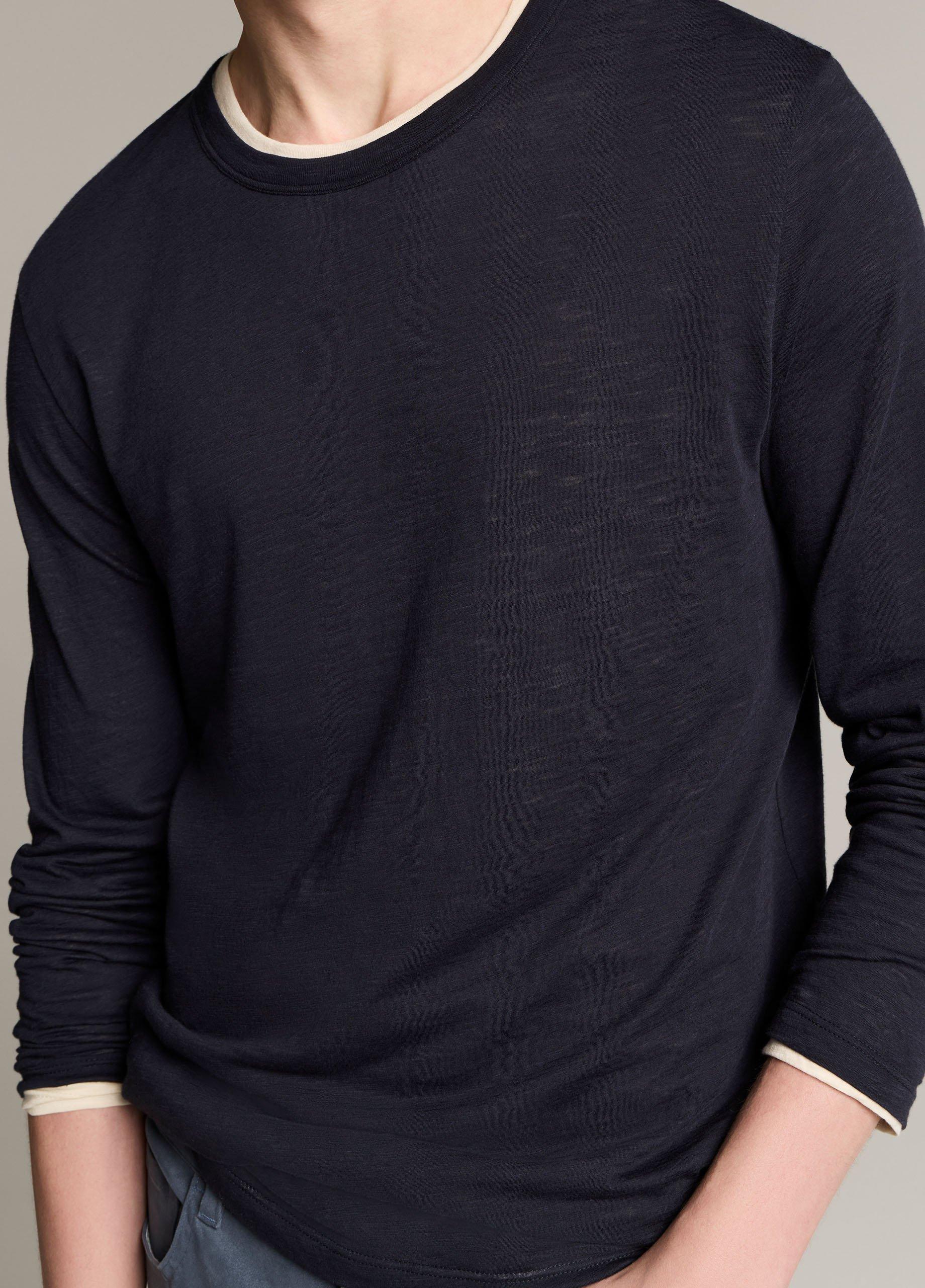 Slub Pima Cotton Double-Layer T-Shirt image number 1