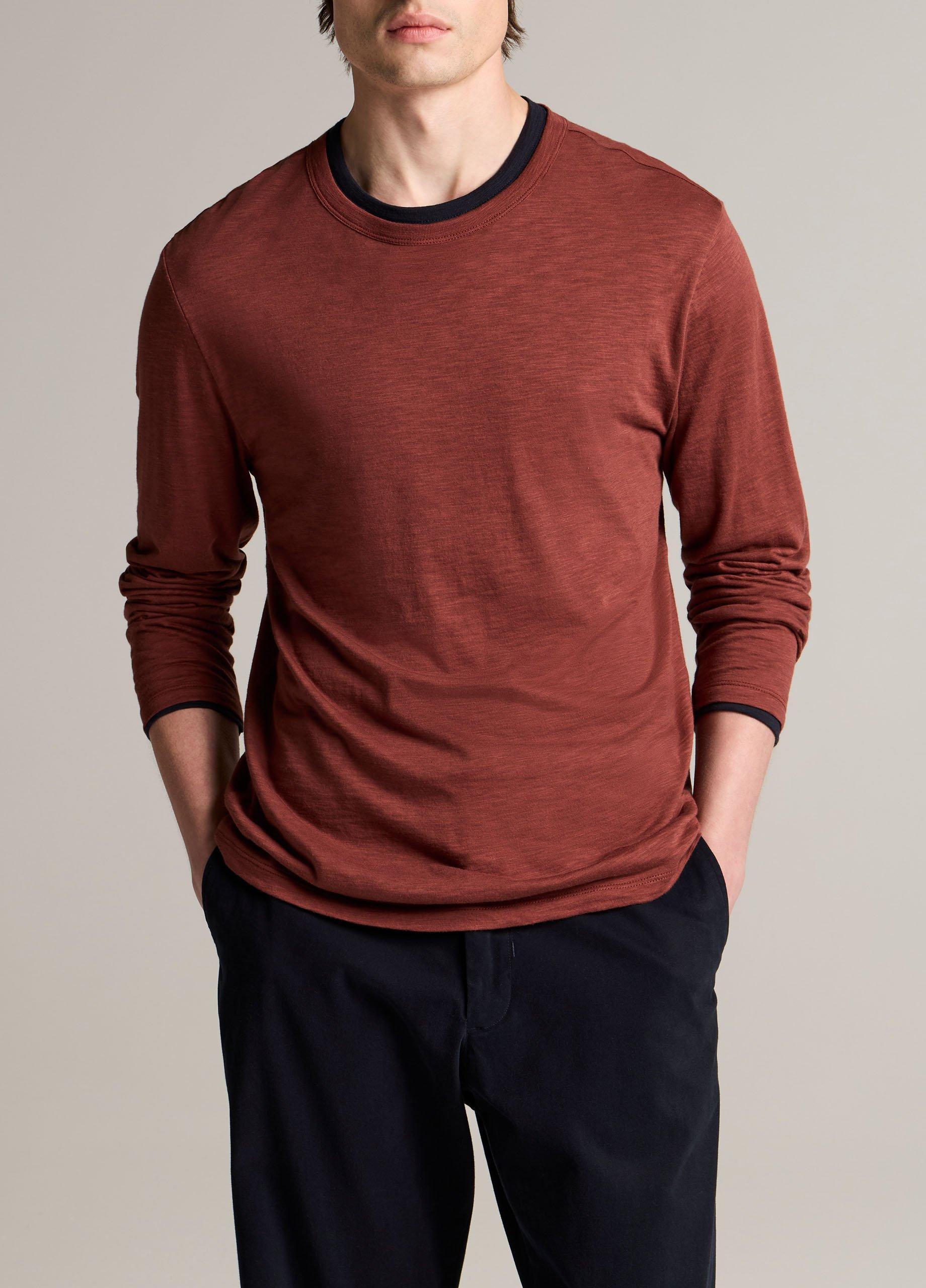 Slub Pima Cotton Double-Layer T-Shirt image number 0