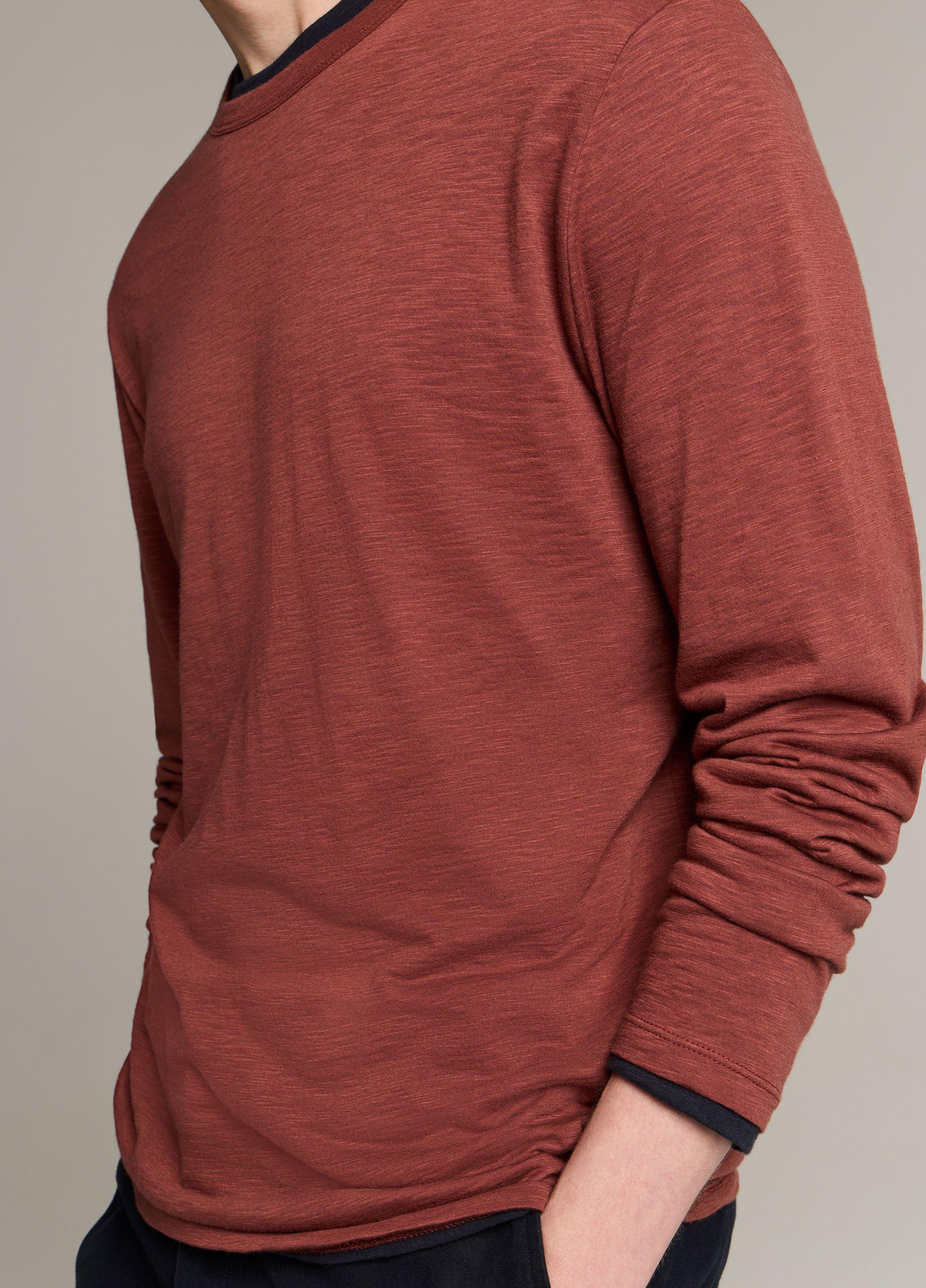 Slub Pima Cotton Double-Layer T-Shirt image number 1