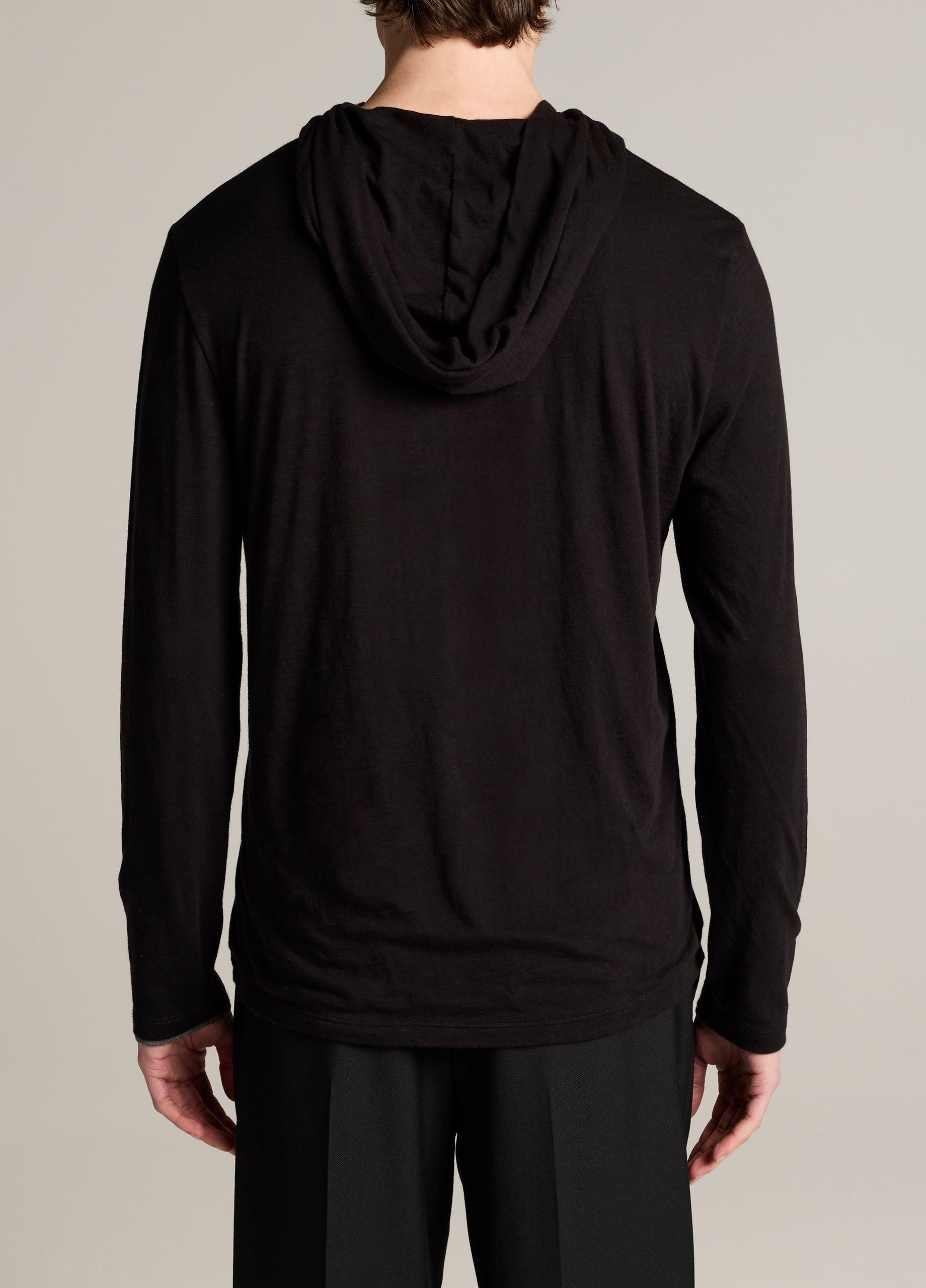 Slub Pima Cotton Double-Layer Hoodie image number 2