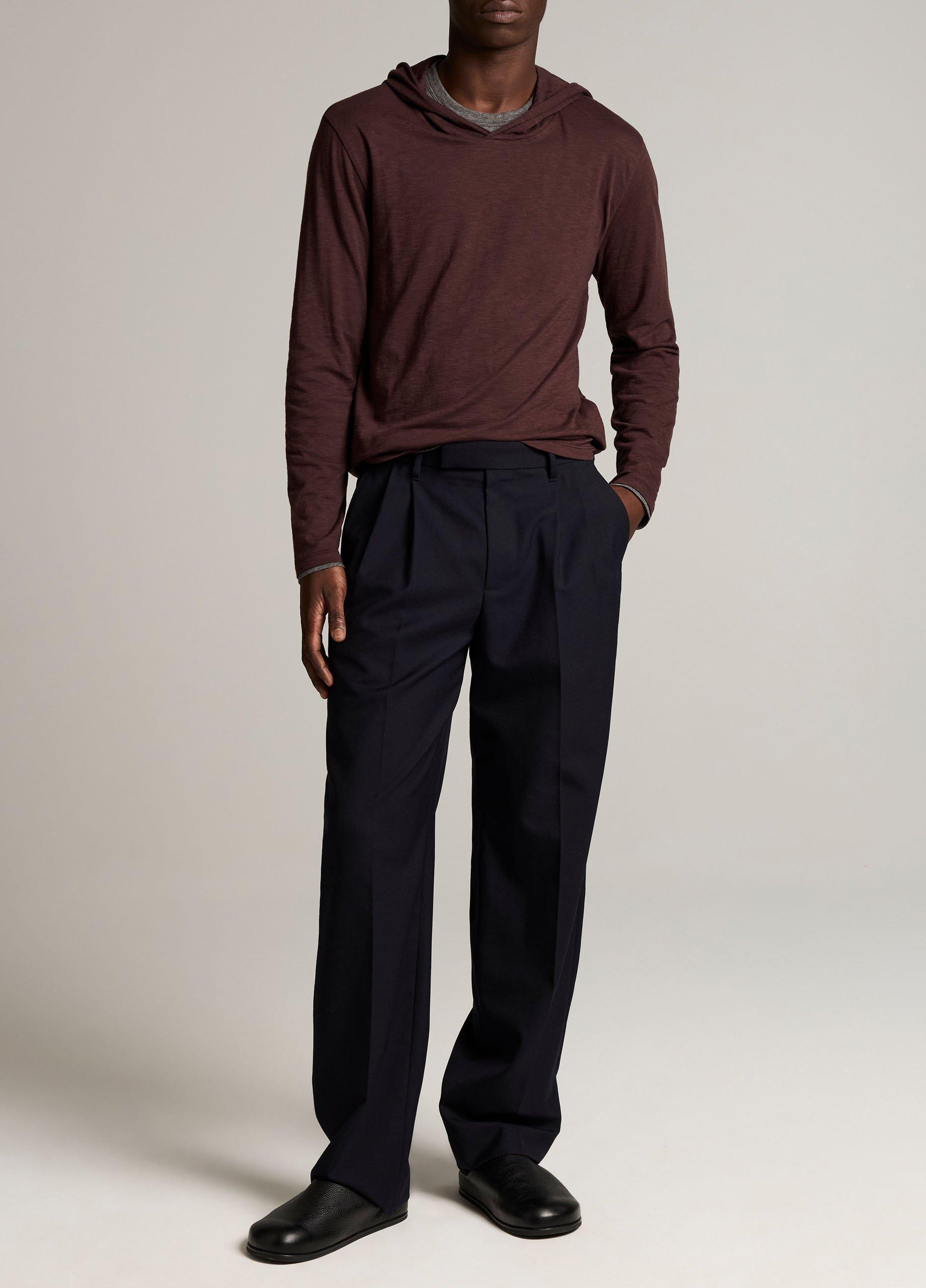Slub Pima Cotton Double-Layer Hoodie image number 3