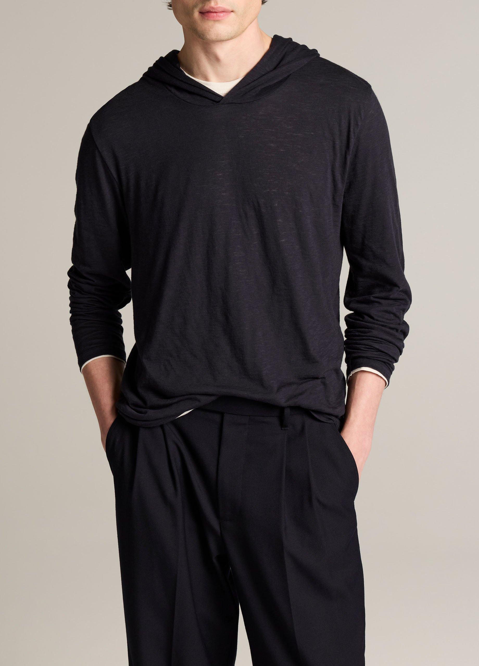 Slub Pima Cotton Double-Layer Hoodie image number 0