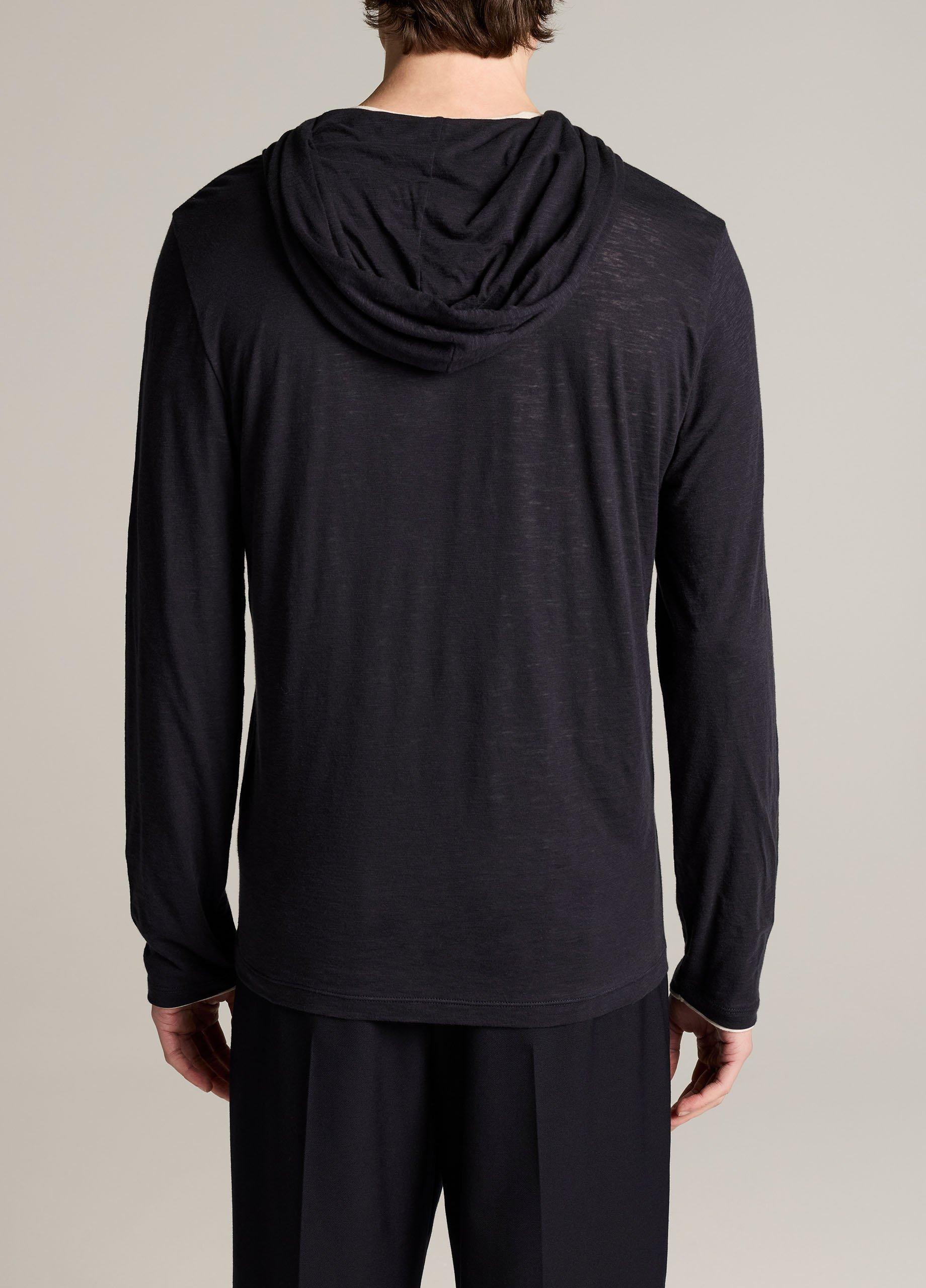 Slub Pima Cotton Double-Layer Hoodie image number 2