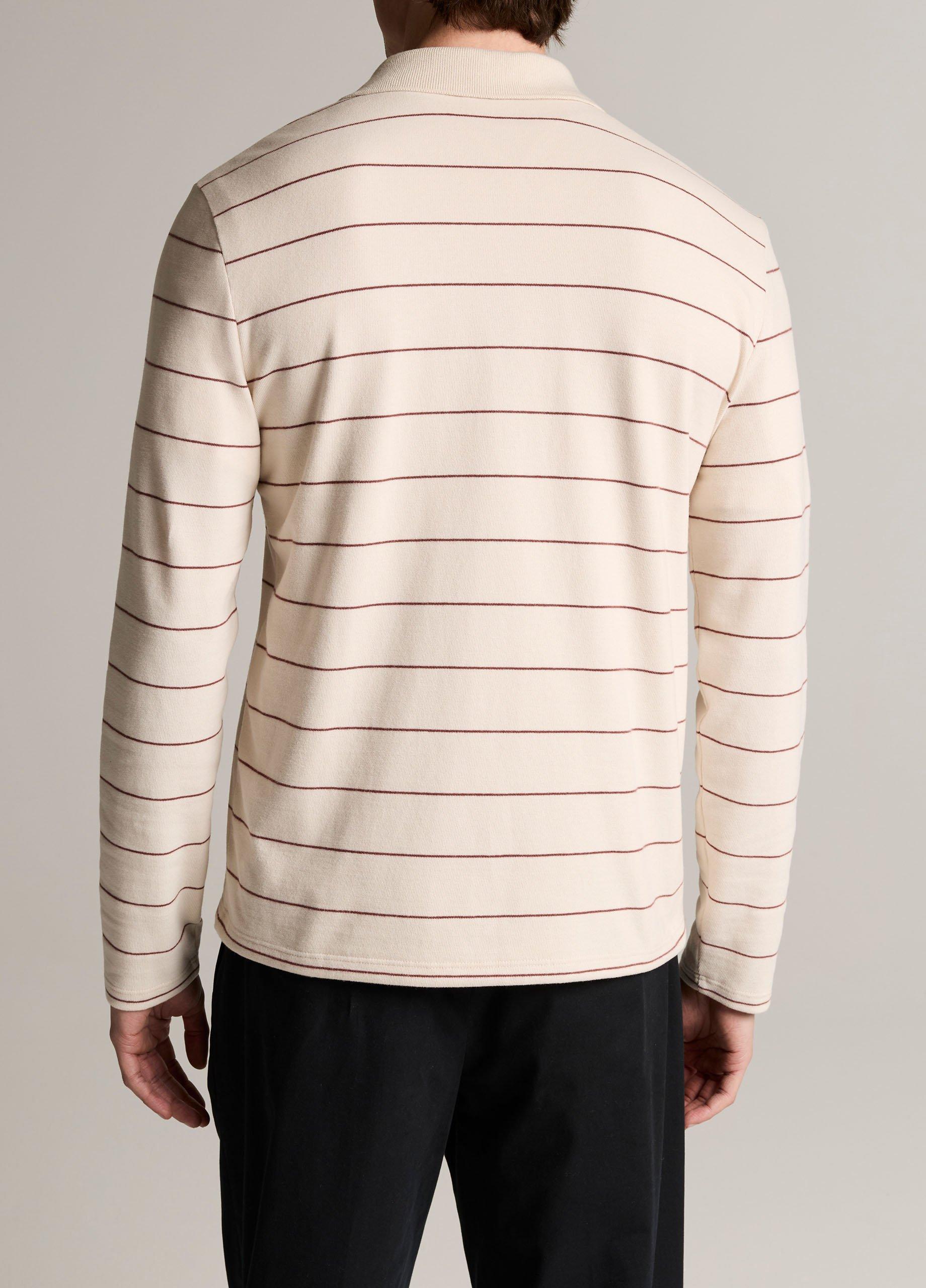 Striped Cotton-Blend Long-Sleeve Polo Shirt image number 2