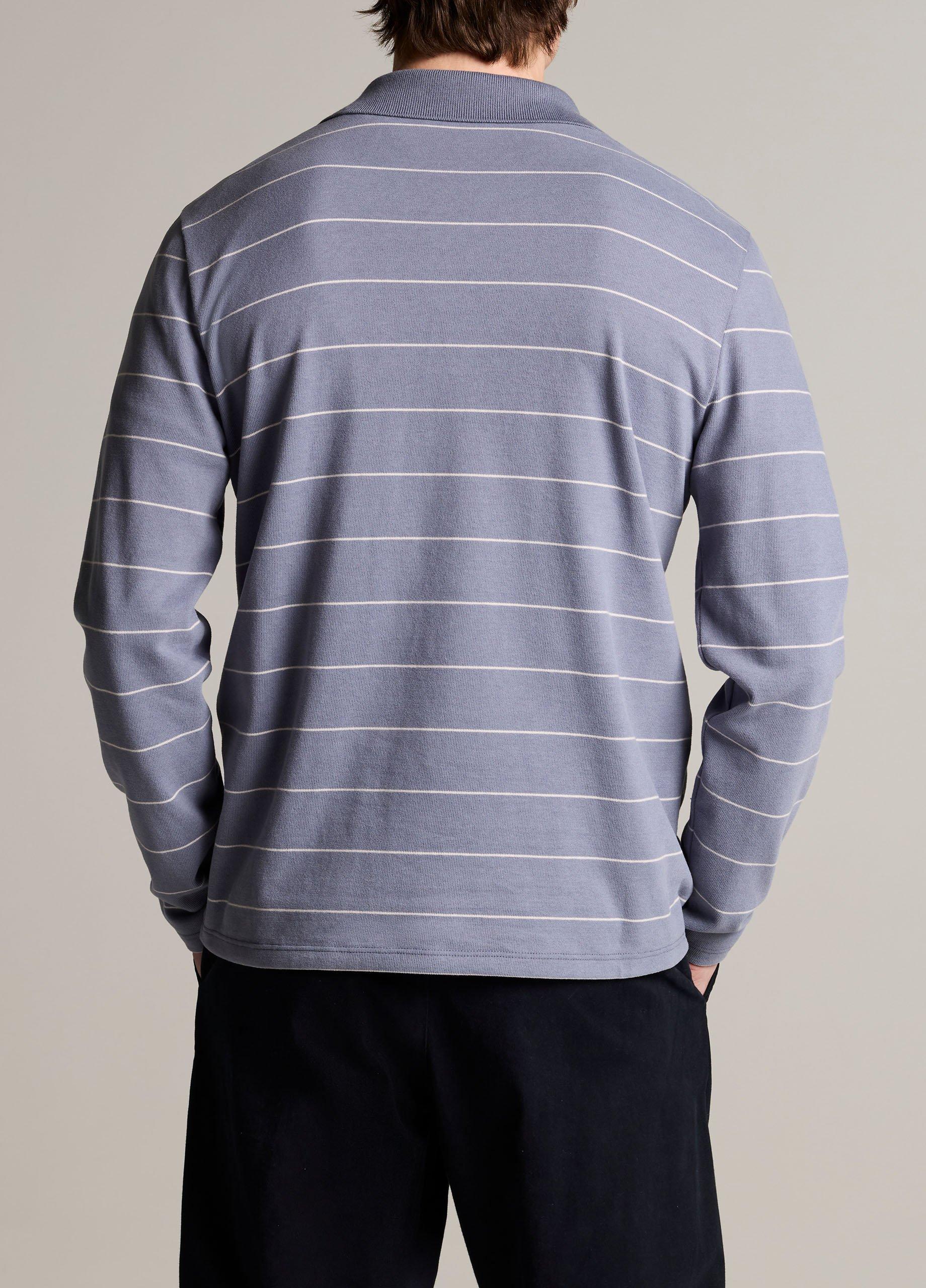 Striped Cotton-Blend Long-Sleeve Polo Shirt image number 2