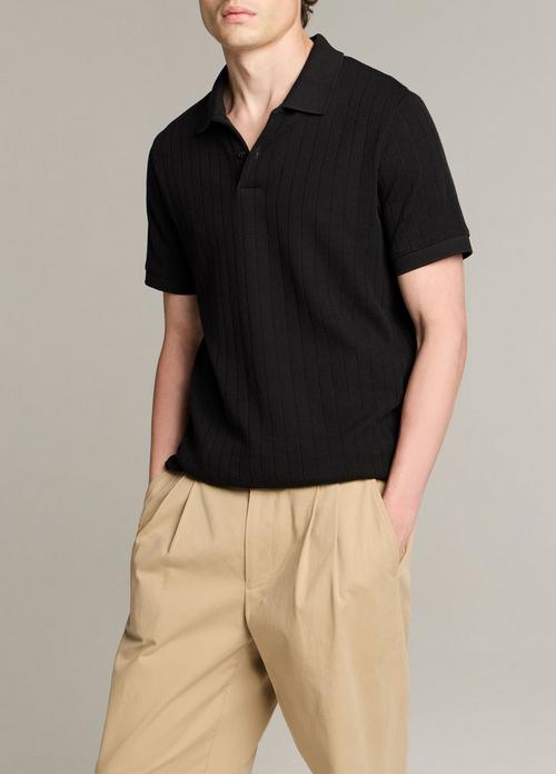 Drop-Needle Stripe Pima Cotton Polo Shirt