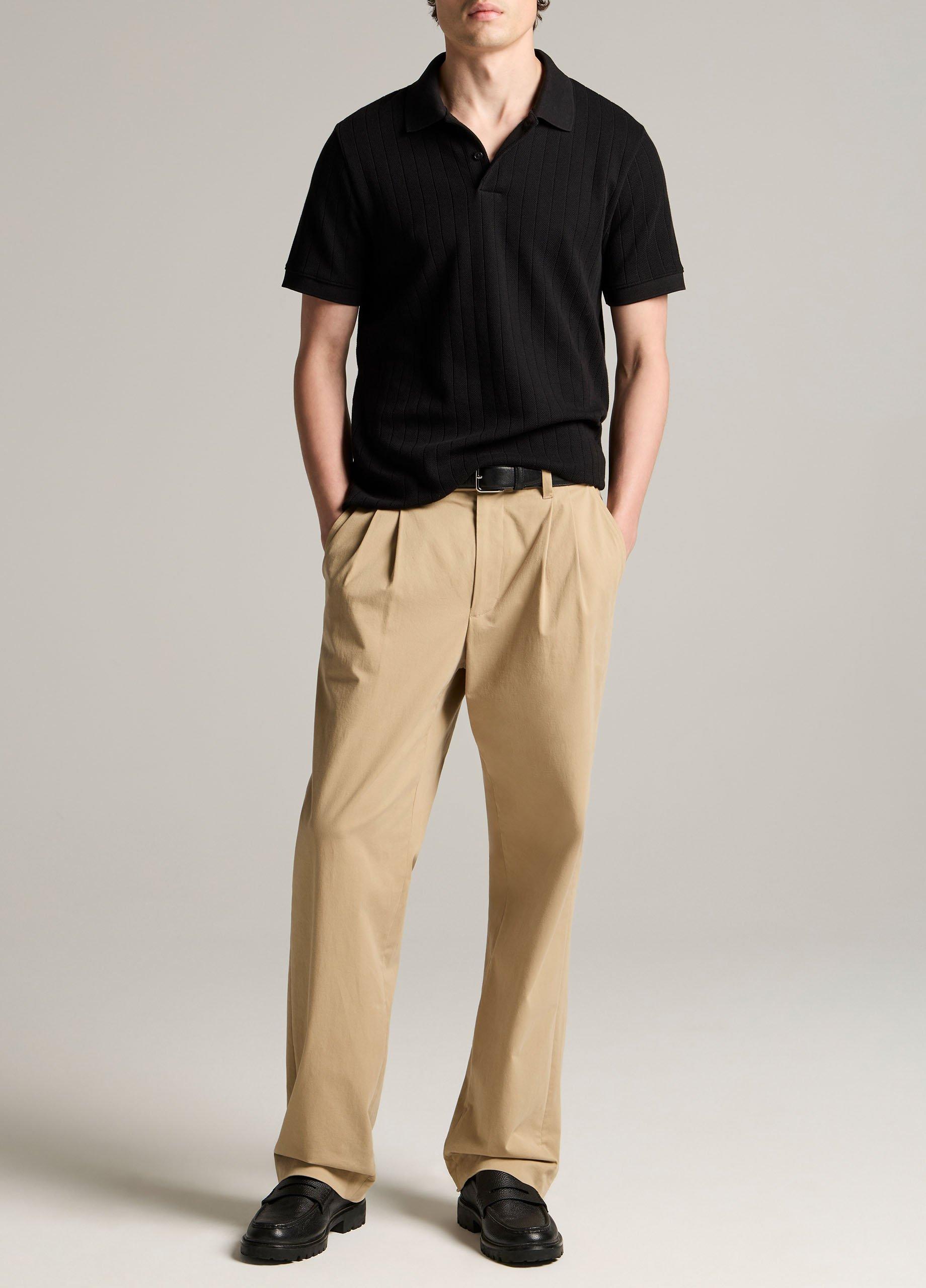 Drop-Needle Stripe Pima Cotton Polo Shirt image number 3