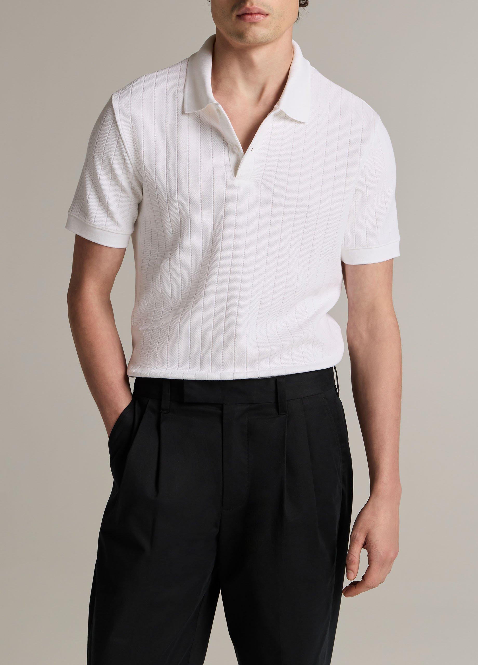 Drop-Needle Stripe Pima Cotton Polo Shirt image number 0