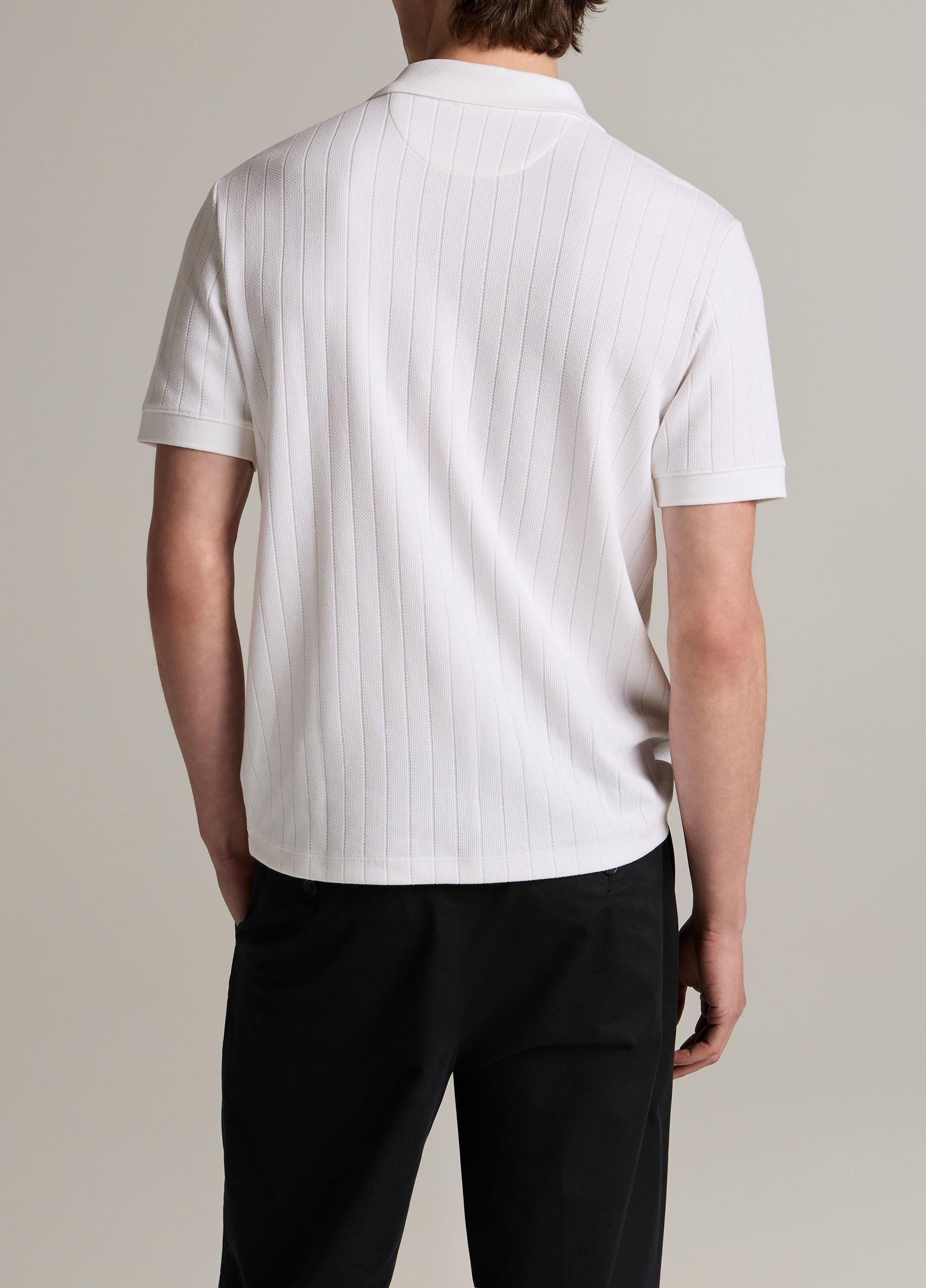 Drop-Needle Stripe Pima Cotton Polo Shirt image number 2