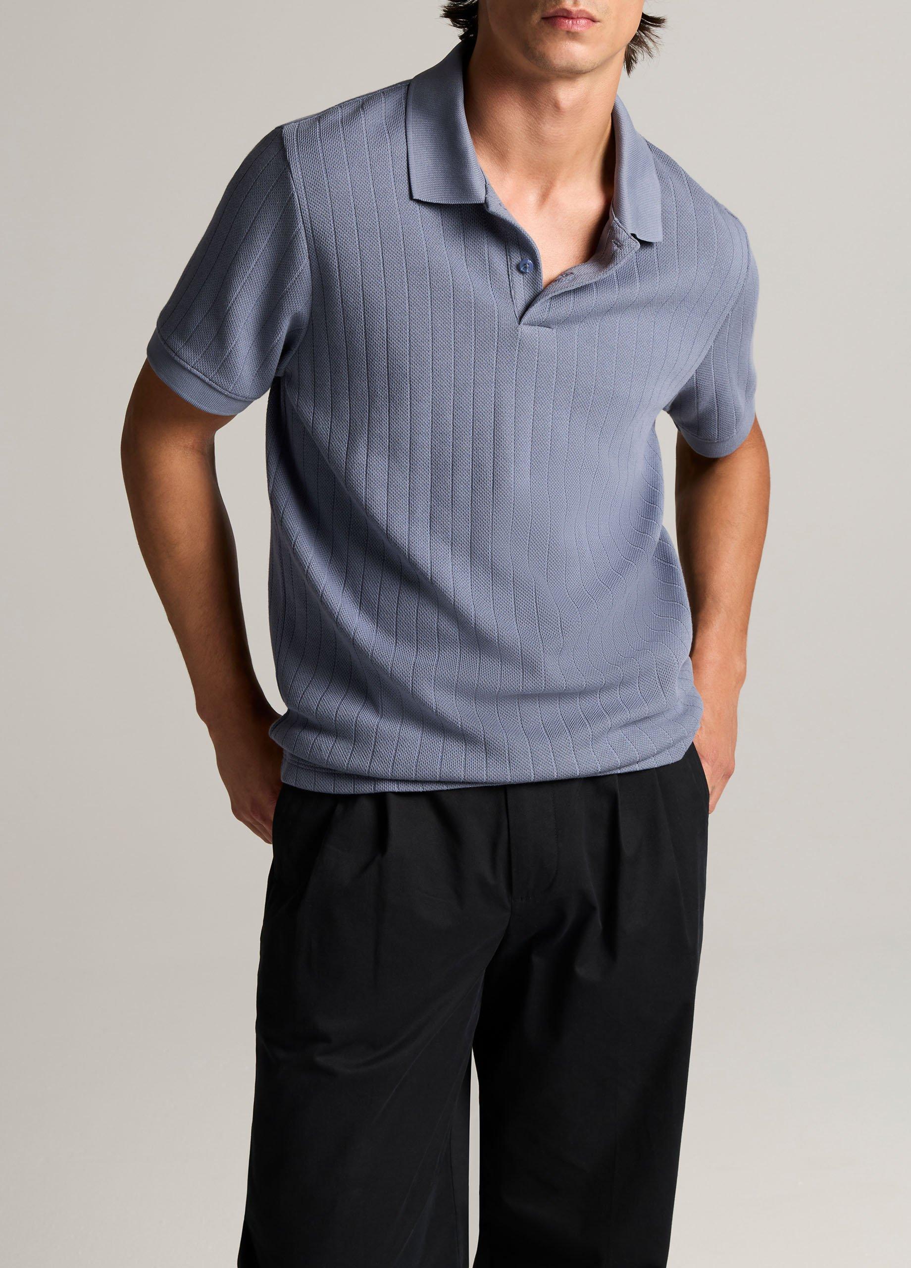 Drop-Needle Stripe Pima Cotton Polo Shirt image number 0
