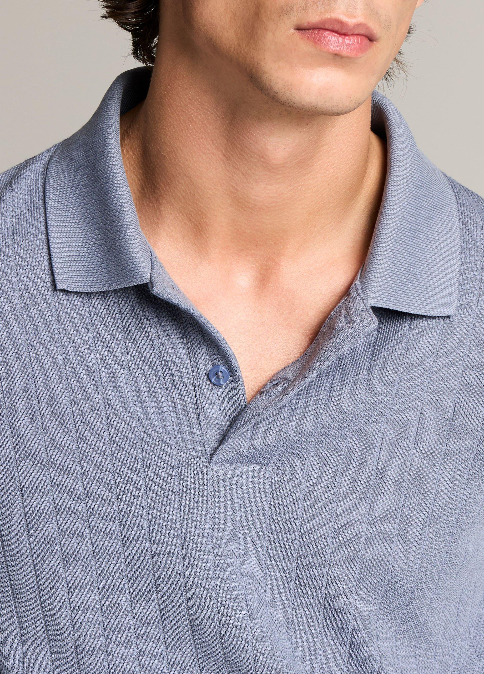 Drop-Needle Stripe Pima Cotton Polo Shirt image number 1
