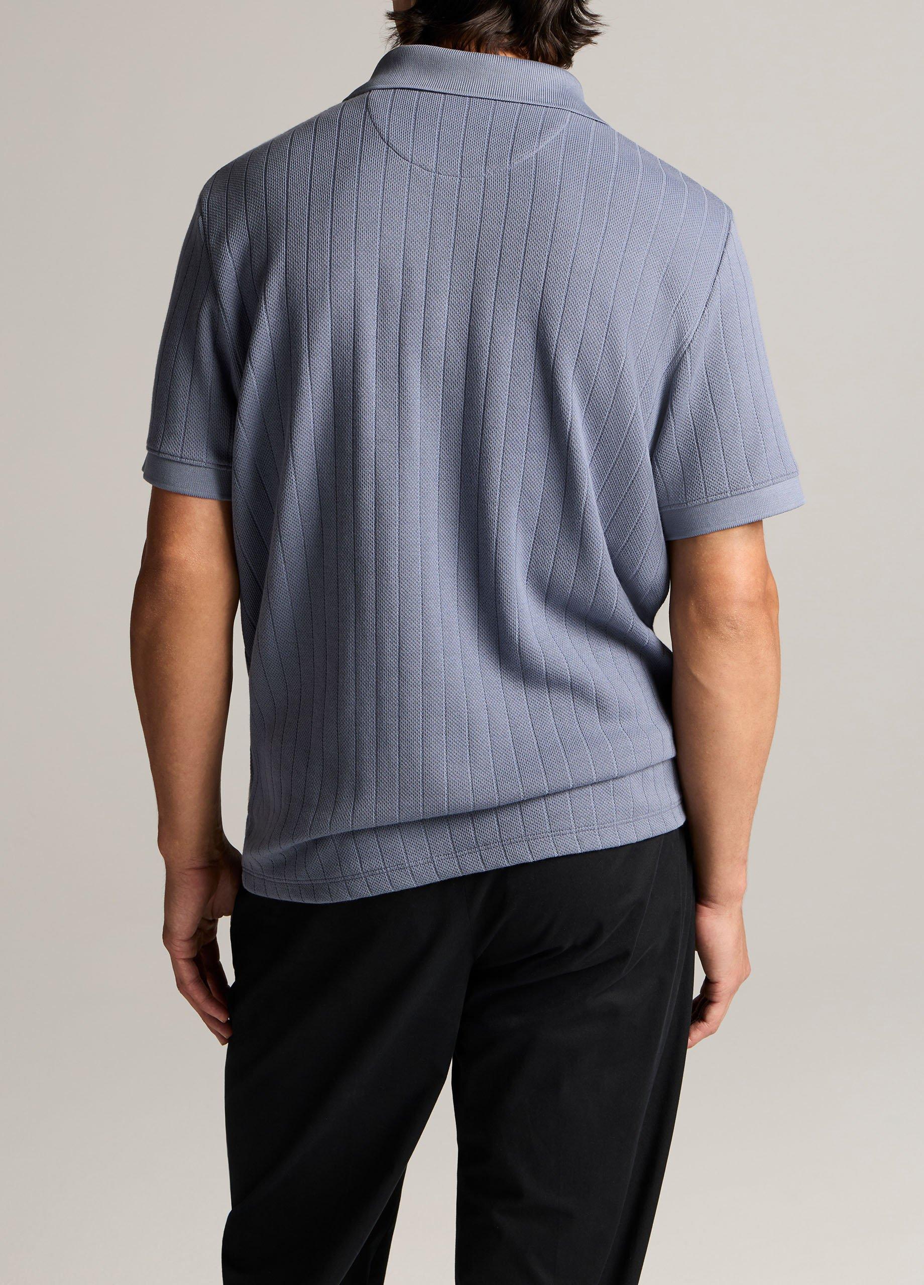 Drop-Needle Stripe Pima Cotton Polo Shirt image number 2