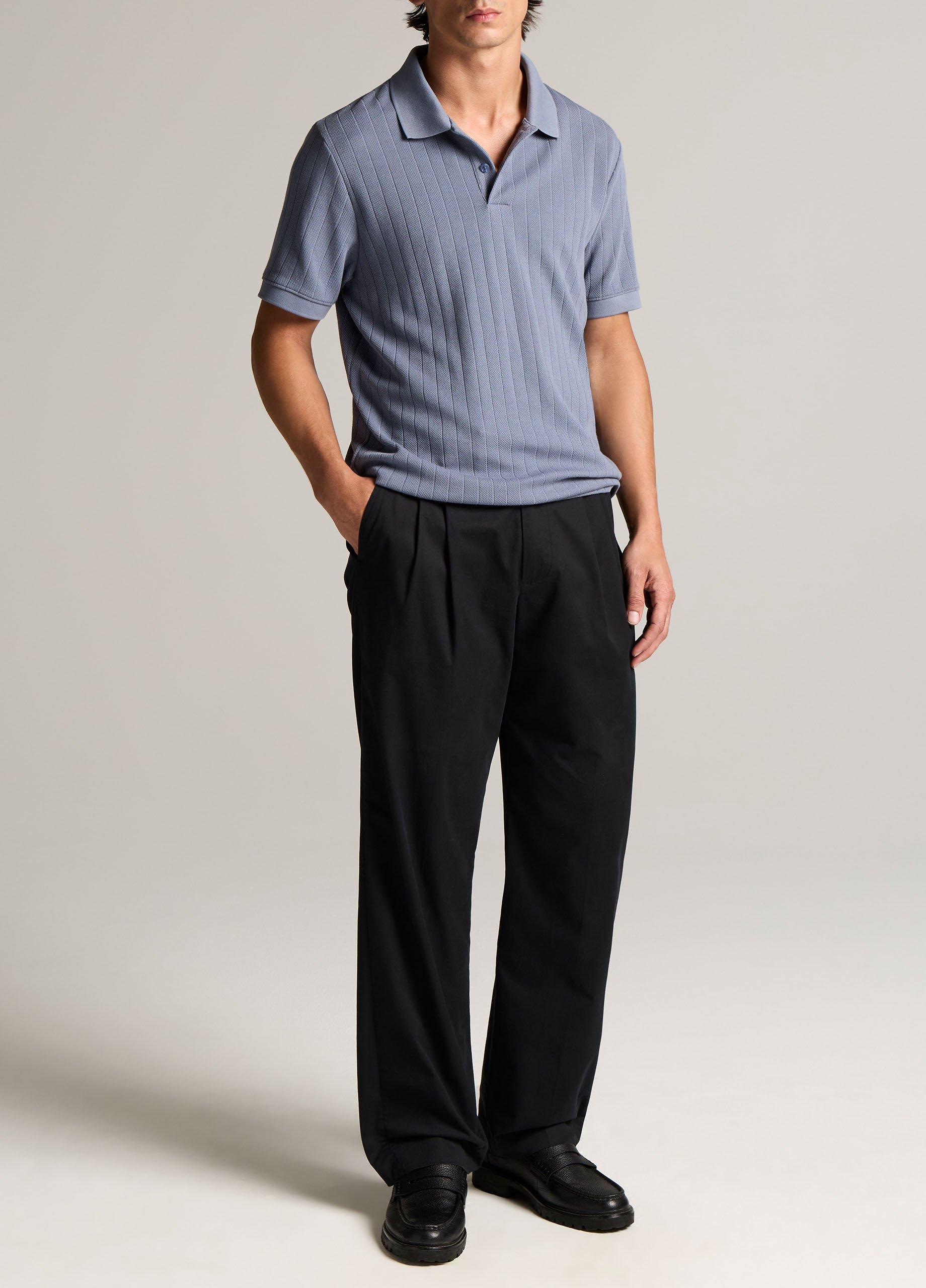Drop-Needle Stripe Pima Cotton Polo Shirt image number 3