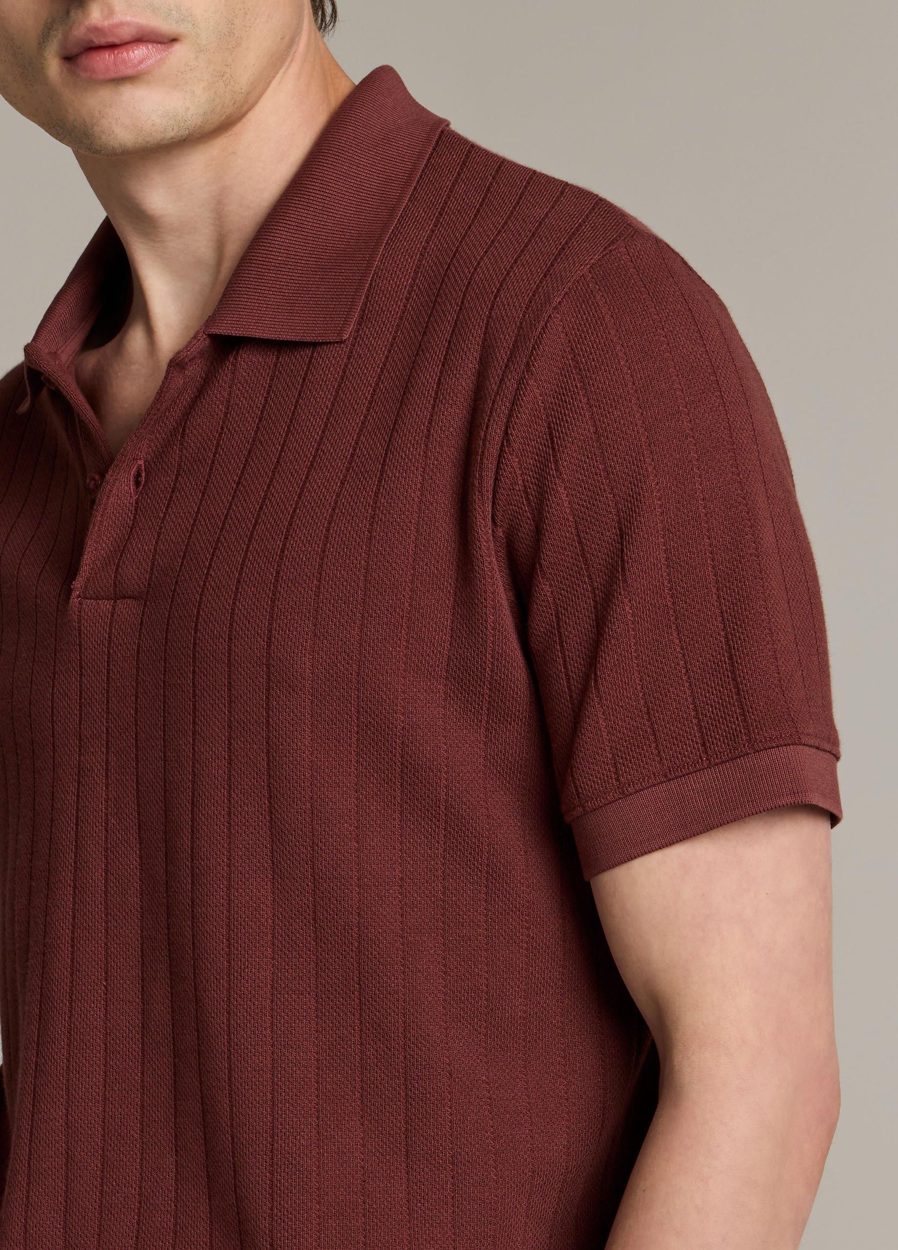 Drop-Needle Stripe Pima Cotton Polo Shirt image number 1