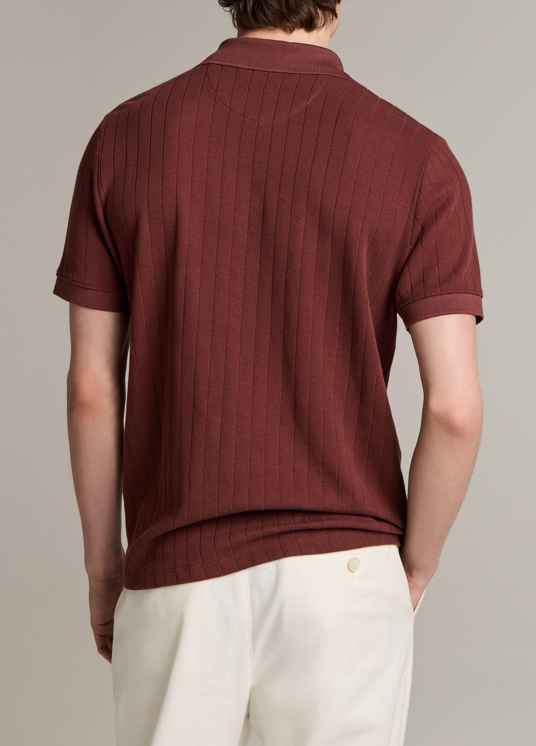 Drop-Needle Stripe Pima Cotton Polo Shirt image number 2