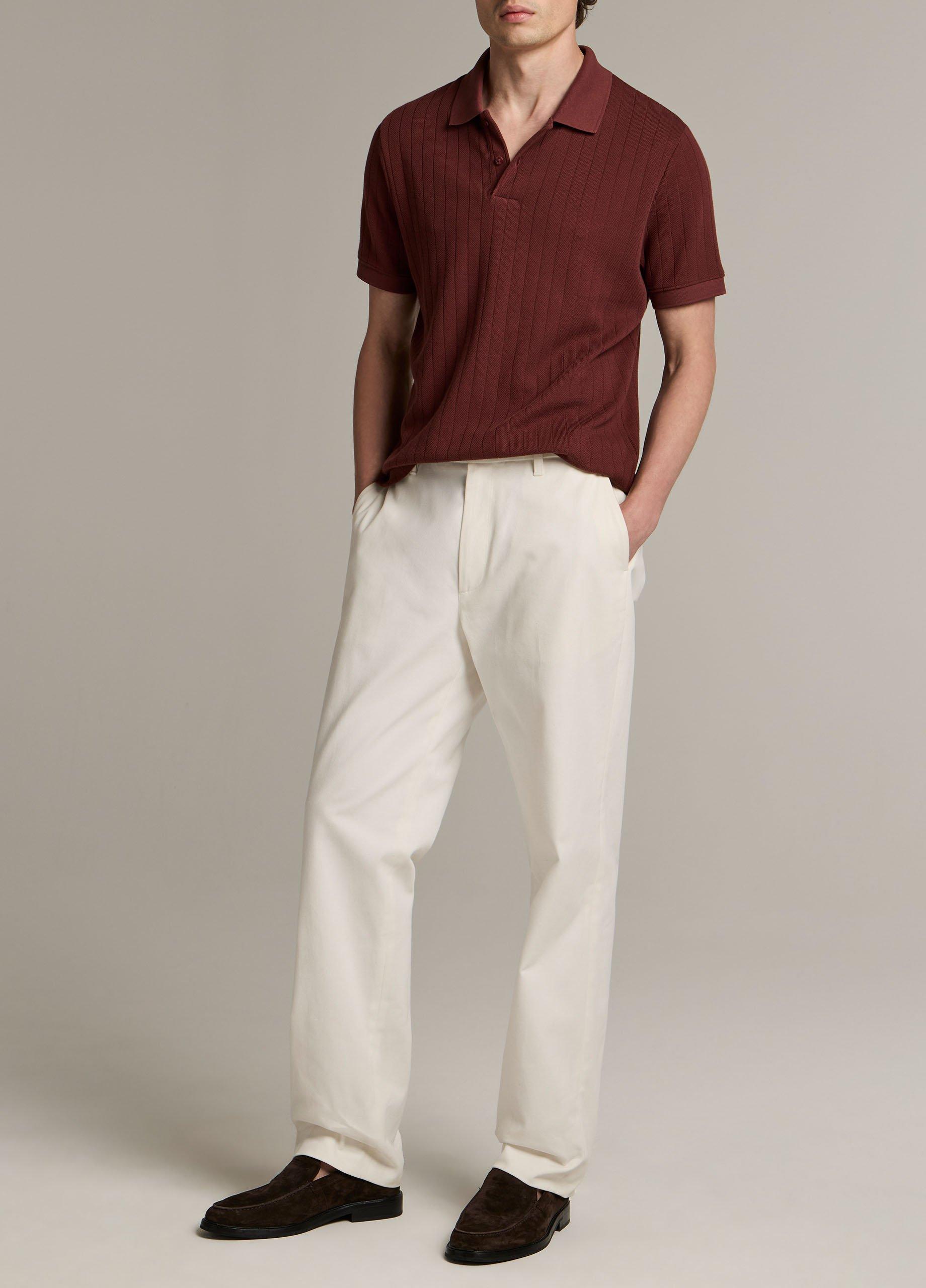 Drop-Needle Stripe Pima Cotton Polo Shirt image number 3