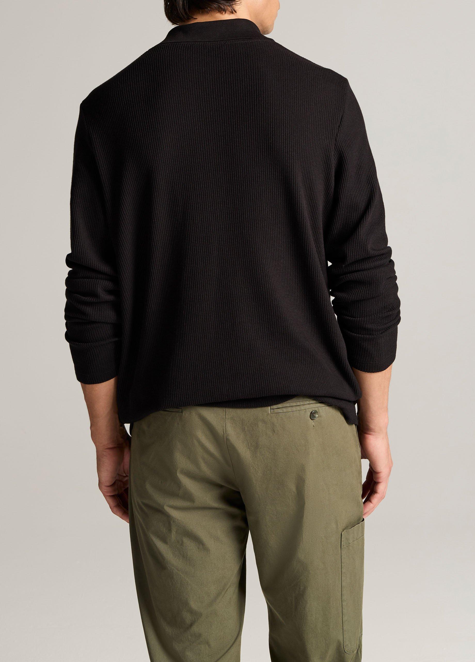 Macro-Rib Cotton Johnny-Collar Shirt image number 2