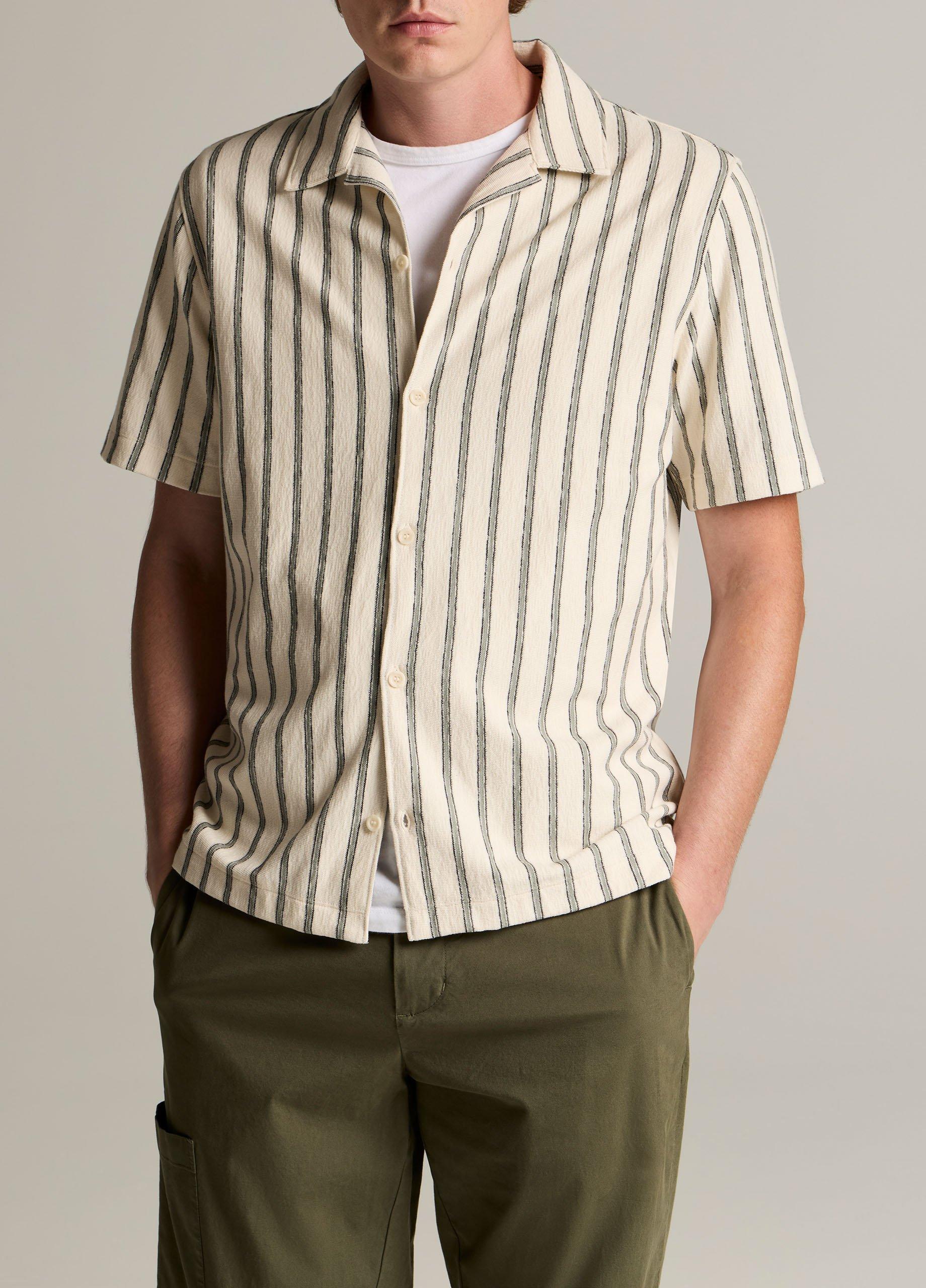 Striped Cotton Terry Cabana Shirt image number 0