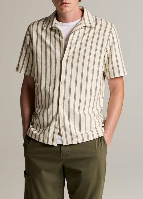 Striped Cotton Terry Cabana Shirt