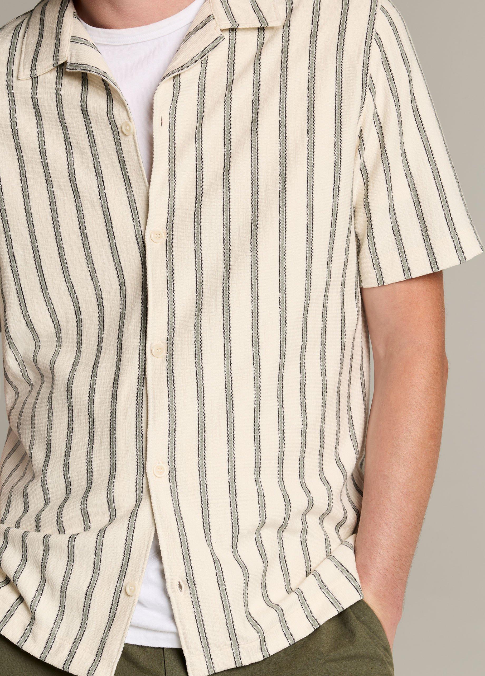 Striped Cotton Terry Cabana Shirt image number 1
