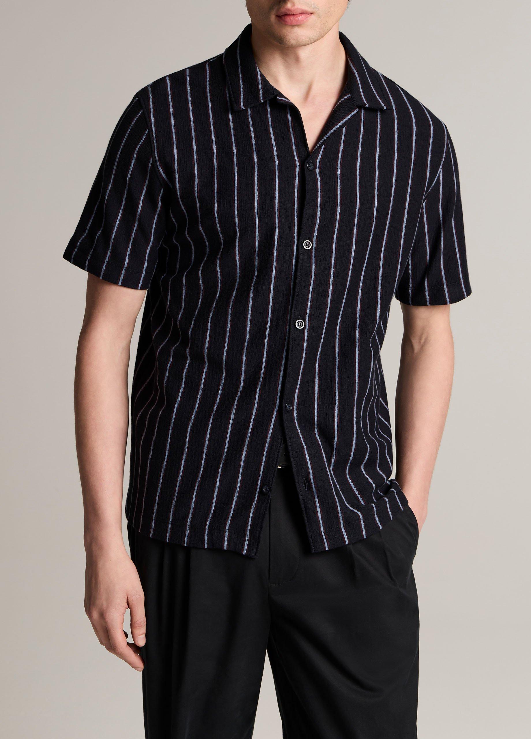 mens designer dress shirts short sleeve Au Noir Short Sleeve Shirts Biagio White (SS 2019)