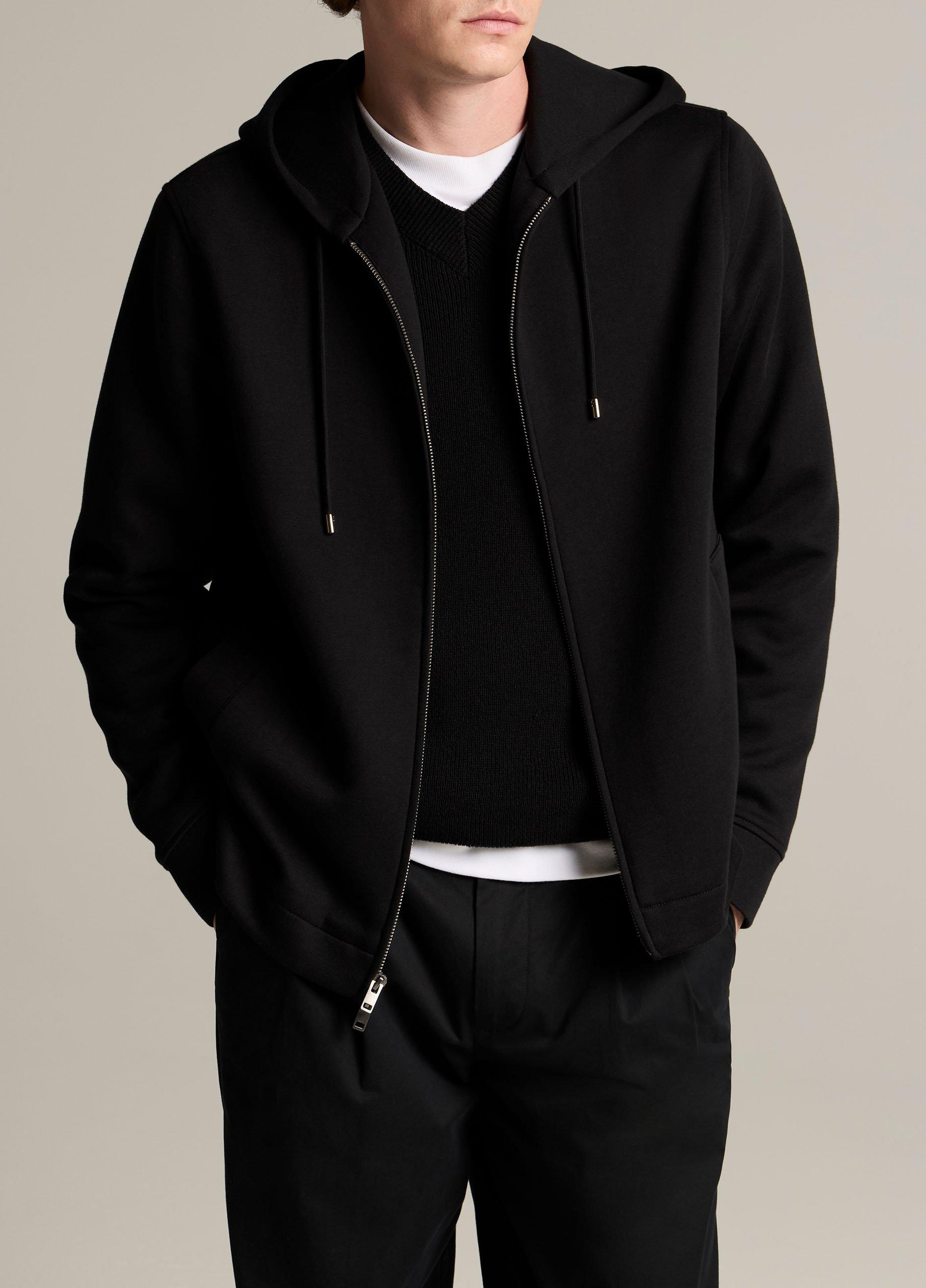 Cotton-Blend Scuba Zip-Front Hoodie image number 0