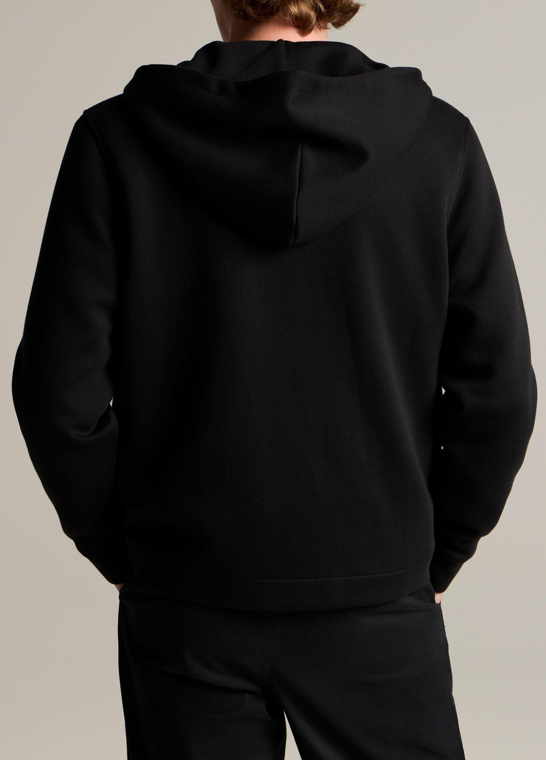 Cotton-Blend Scuba Zip-Front Hoodie image number 2