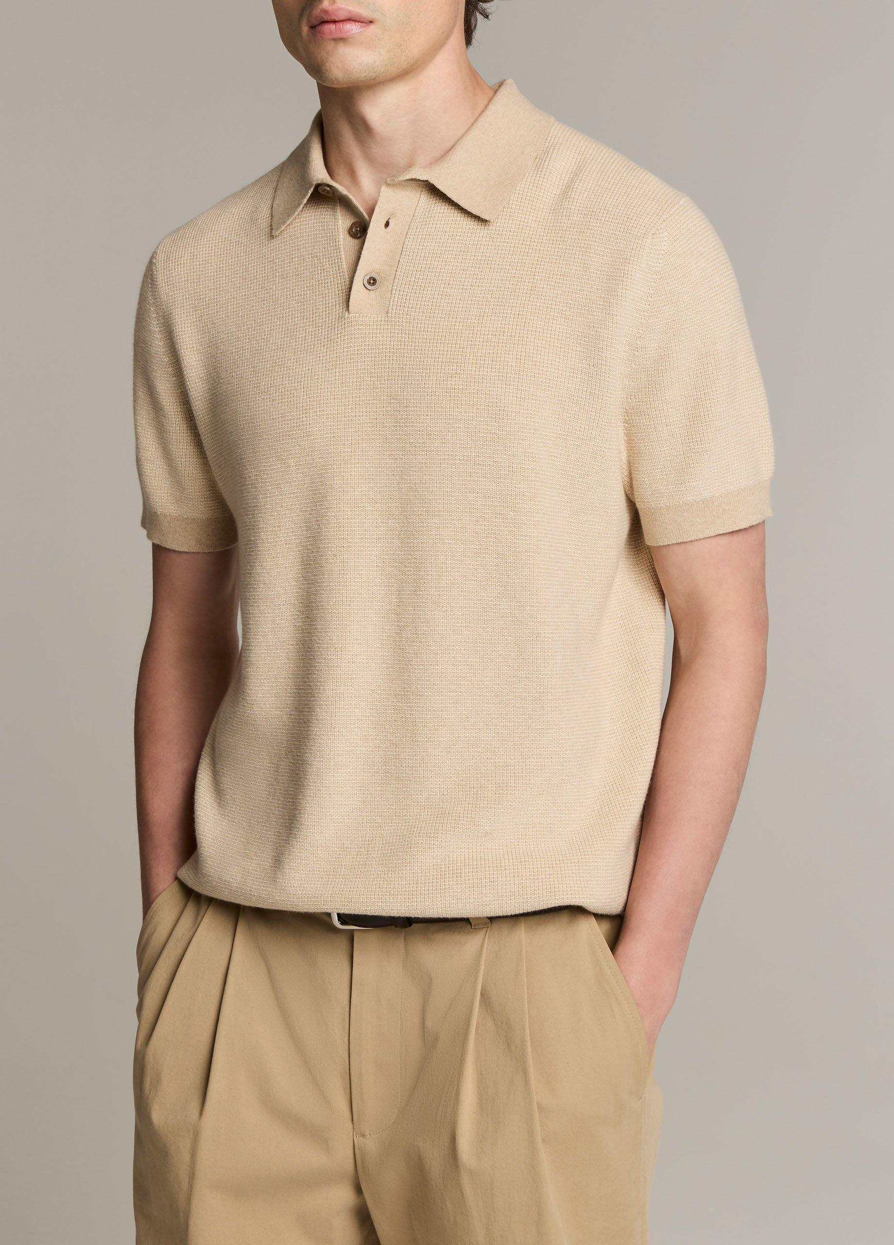 Colorblock Feed-Stripe Cotton-Cashmere Polo Sweater image number 0