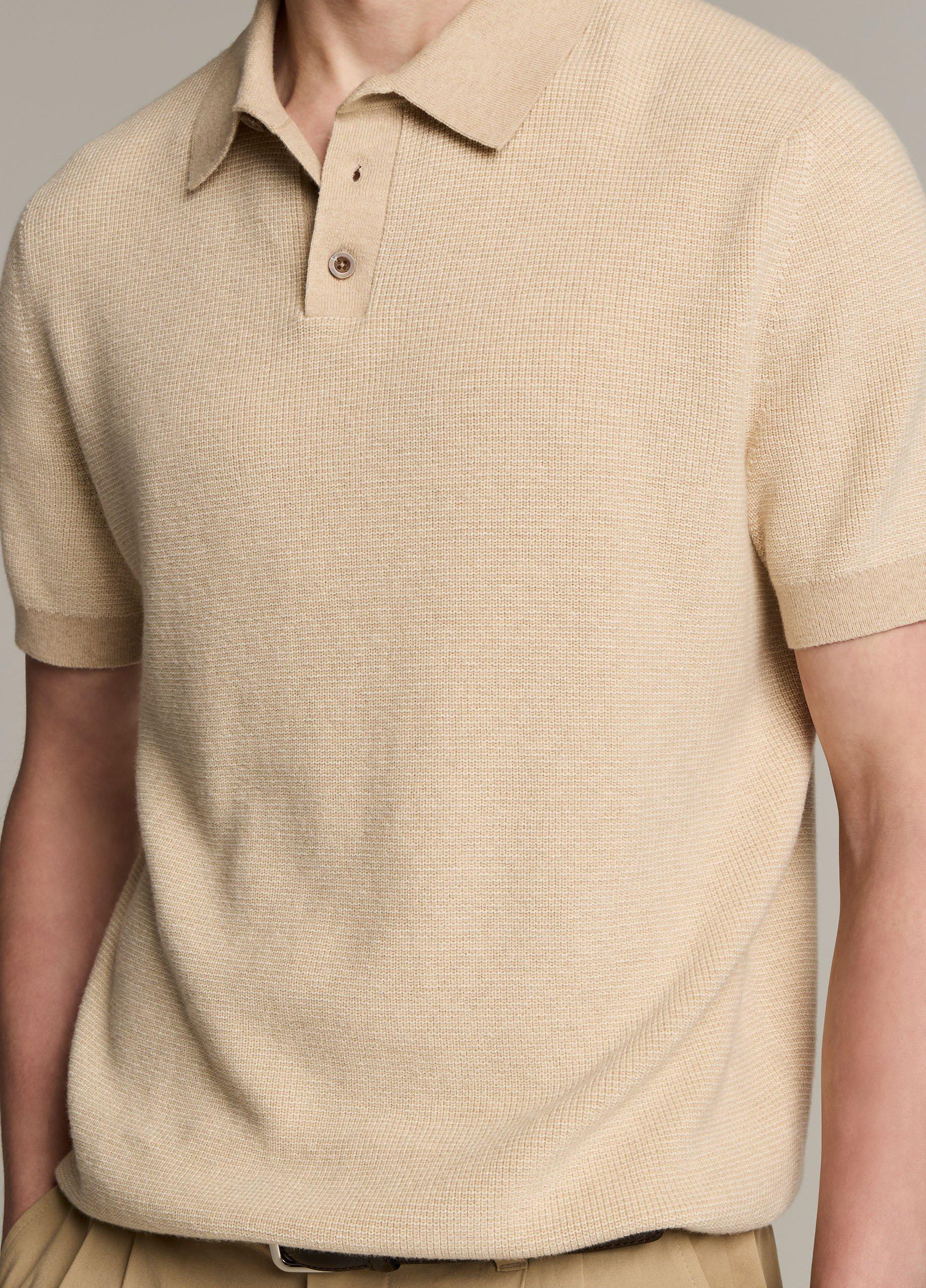 Colorblock Feed-Stripe Cotton-Cashmere Polo Sweater image number 1