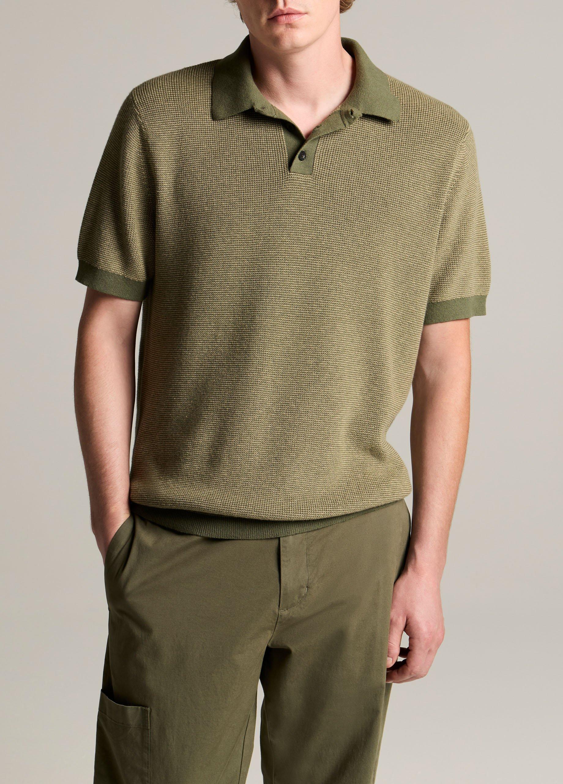 Colorblock Feed-Stripe Cotton-Cashmere Polo Sweater image number 0
