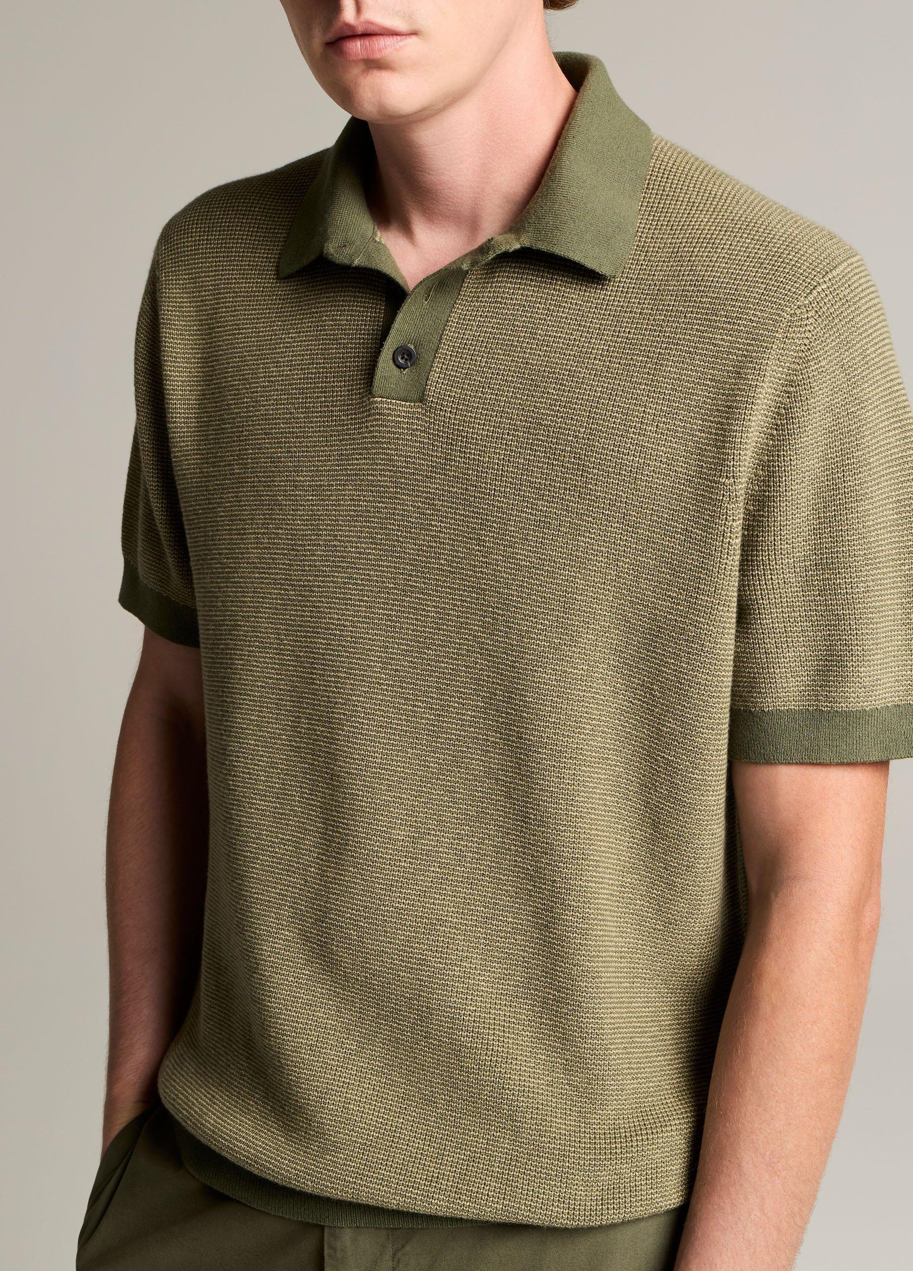 Colorblock Feed-Stripe Cotton-Cashmere Polo Sweater image number 1