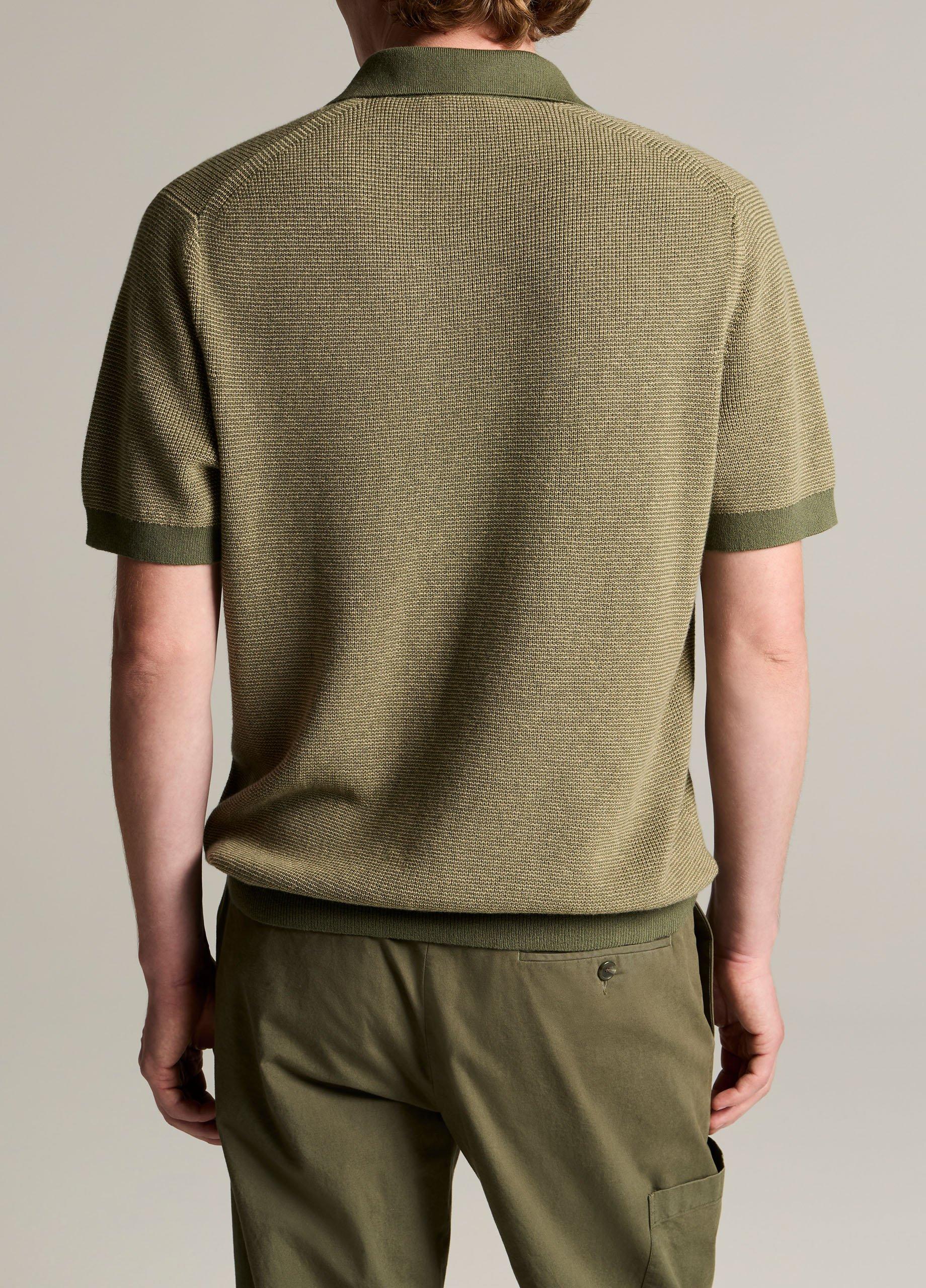 Colorblock Feed-Stripe Cotton-Cashmere Polo Sweater image number 2